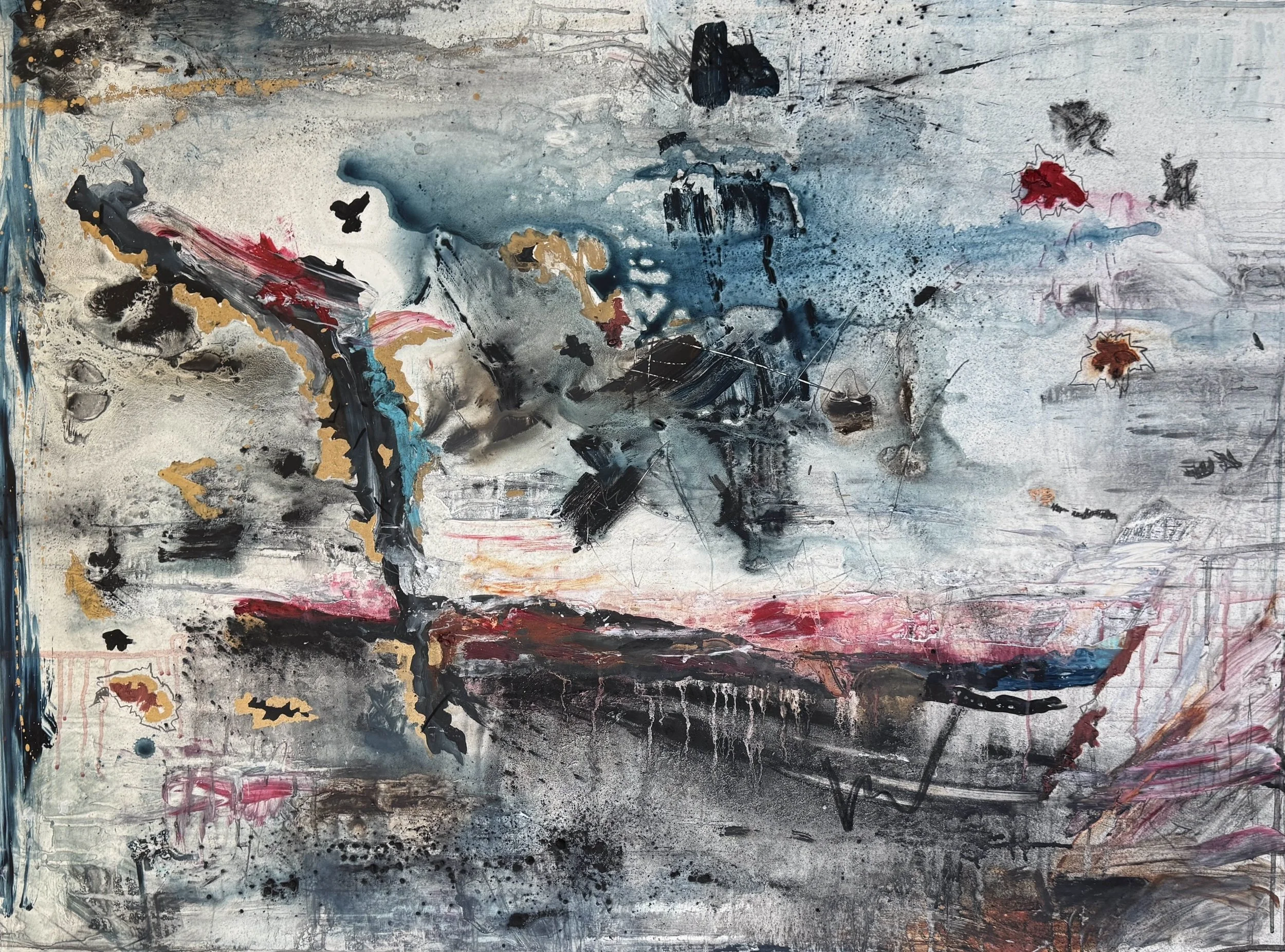 Bosque Deep, 2026
signed & dated lower right
oil, acrylic, metallic ink, graphite on clayboard
30 x 40 inches
76.2 x 101.6 cm

Inquire