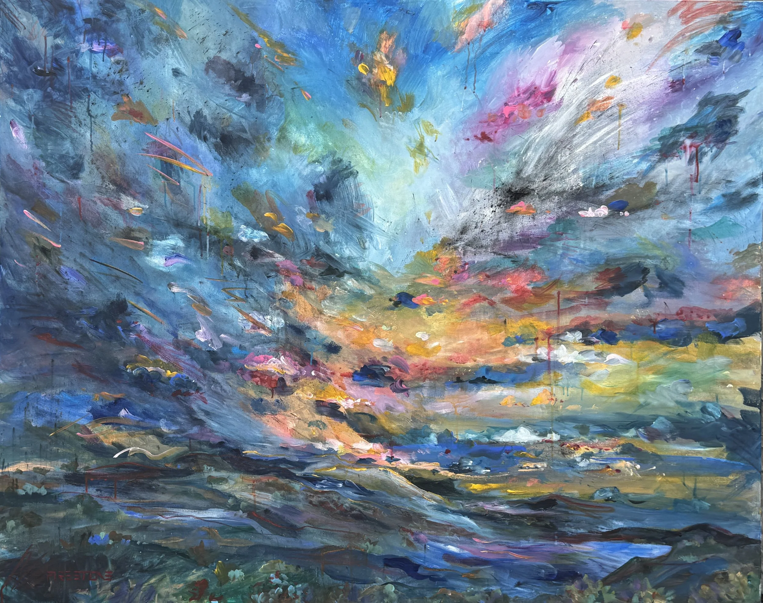 Taken to the Beyond, 2025
signed lower left
acrylic, oil & graphite on canvas
48 x 60 inches
122 x 152.5 cm

Inquire