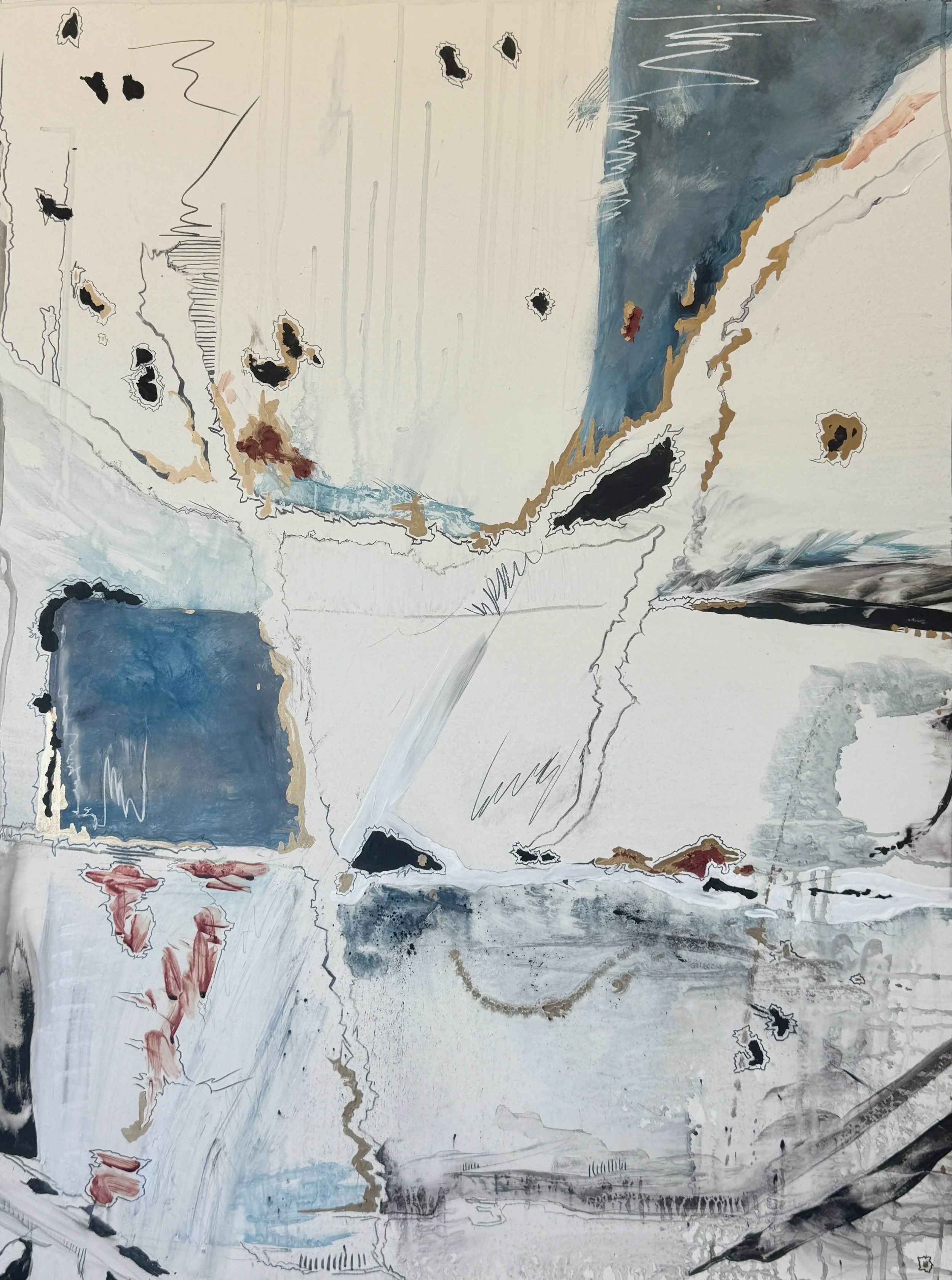 Back to Blood And Bones: She Found her Way, 2026
oil, graphite, metallic ink, coffee, blood acrylic on clay board
40 x 30 inches
101.6 x 76.2 cm

Inquire