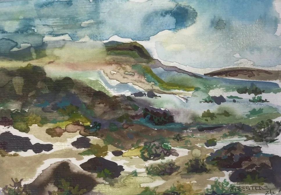 To Embark, 2026
signed & dated lower right
watercolor on paper
5 x 7 inches
12.7 x 17.8 cm

SOLD — Private Collection, Santa Fe, NM
Kimi Greene