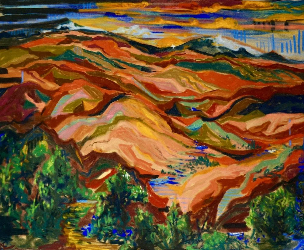 Tesuque Wanderings
Soft Pastel on Board
Size: 19" x 23"

SOLD
Marshall, TX Collector