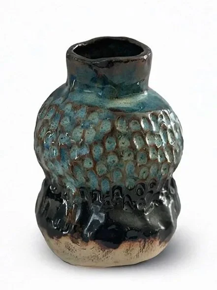 Blue/green ceramic vessel