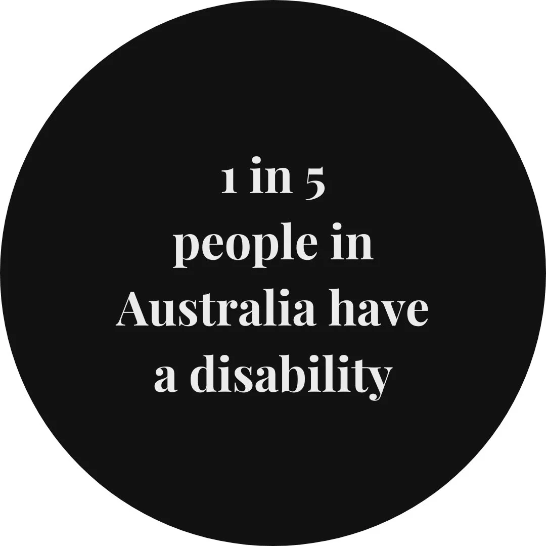 1 in 5 people in Australia have a disability