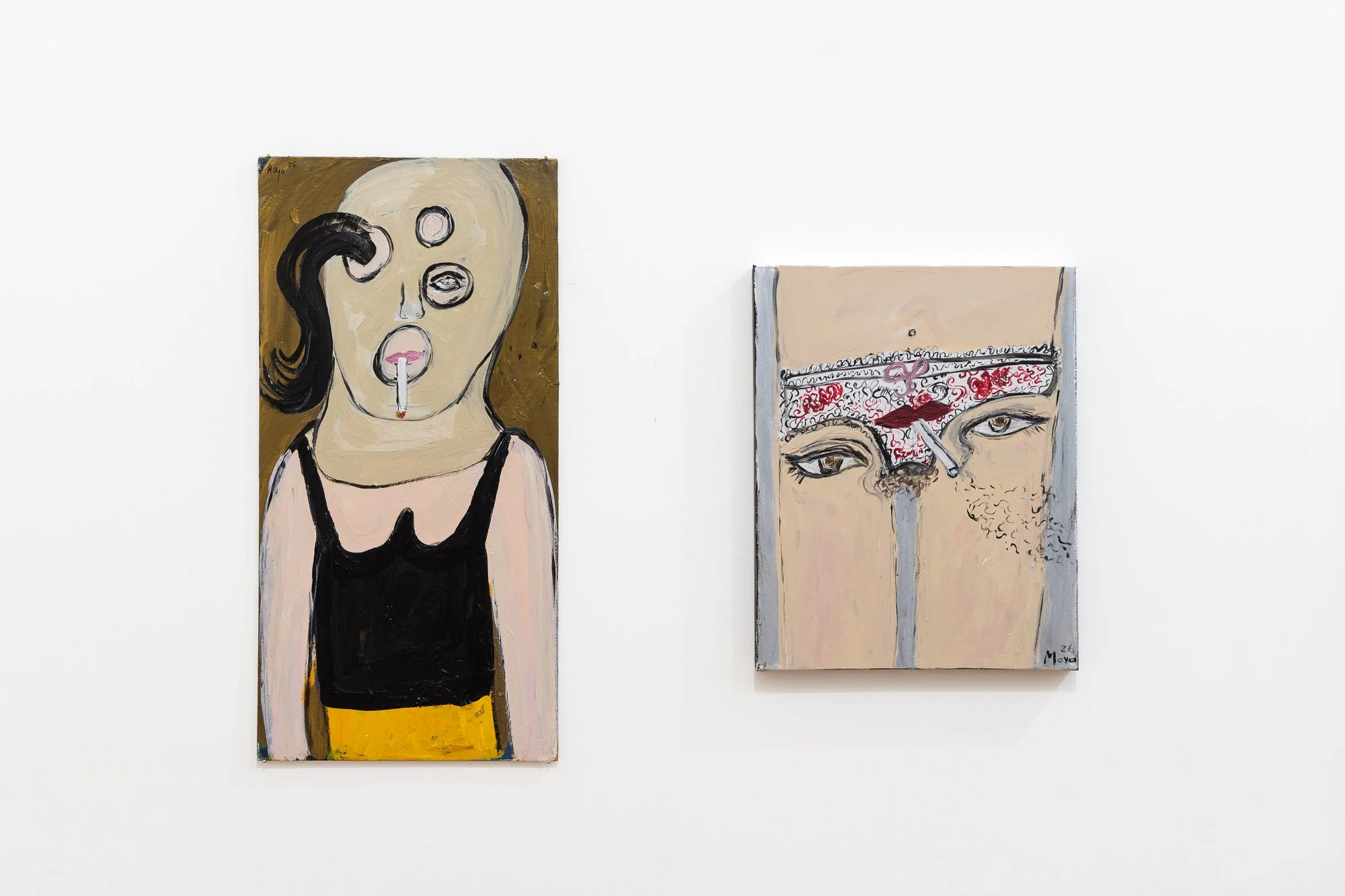 Installation image of artworks from Maya Taman's solo I Ain't No Fancy Bird