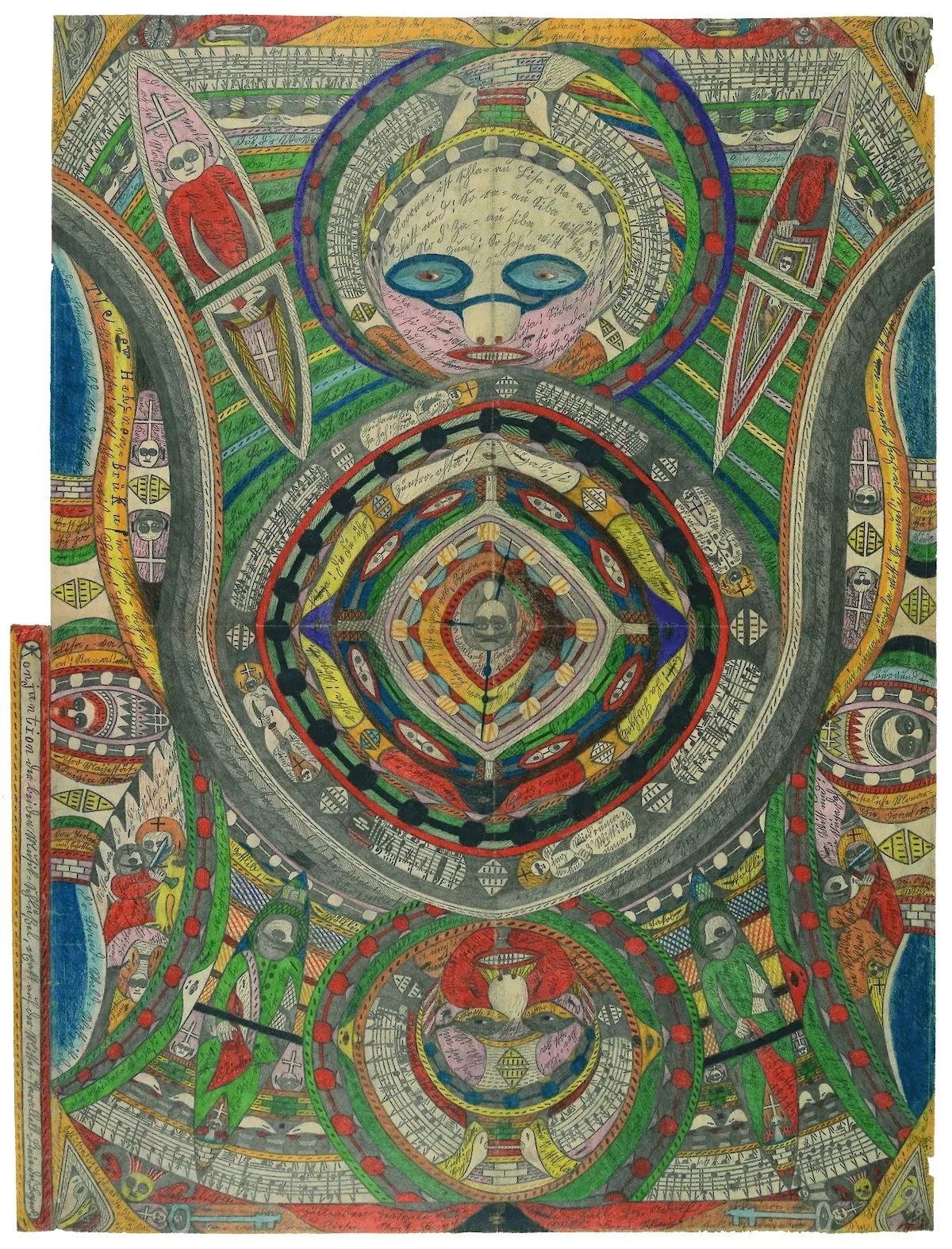 Colourful image of pencil on paper by Adolf Wolfli
