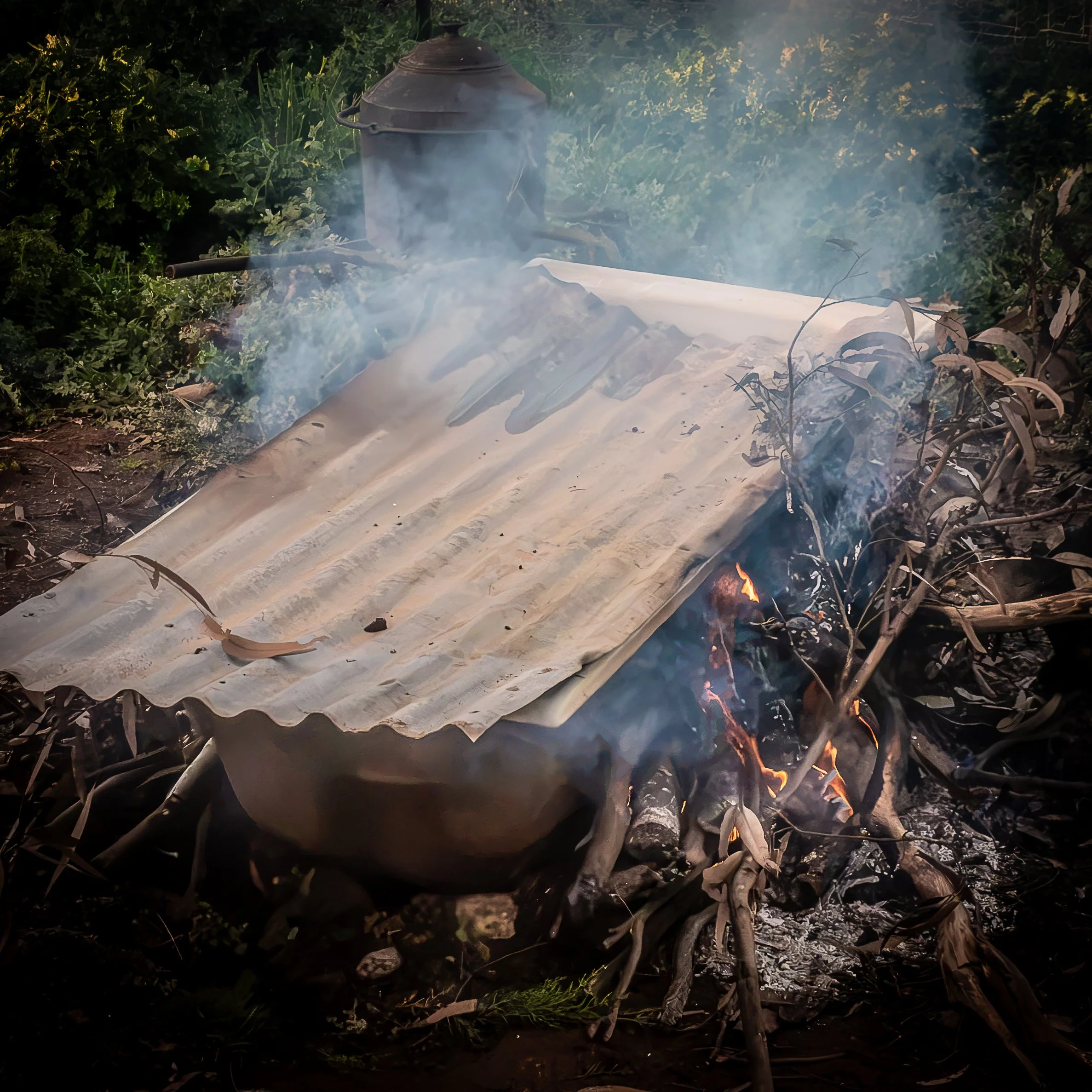 Heating the Wood-Fired Outdoor Bath on an Off-Grid Property