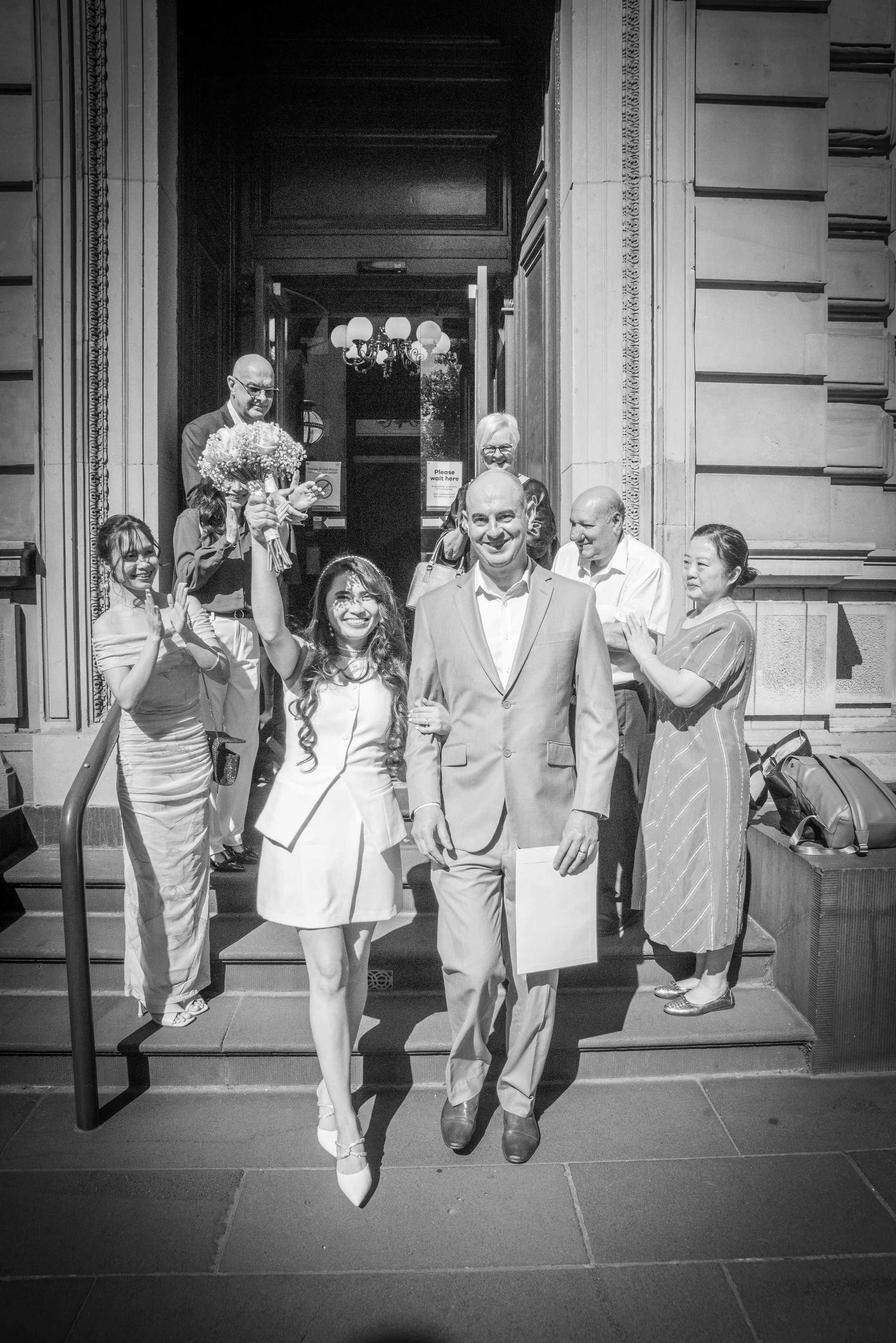 Newlyweds walking together – Fatima and David enjoying a quiet moment together during their wedding portraits.