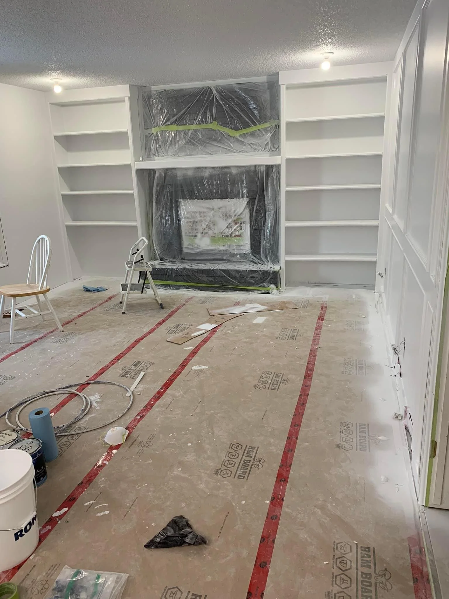 Fireplace and Shelving Update