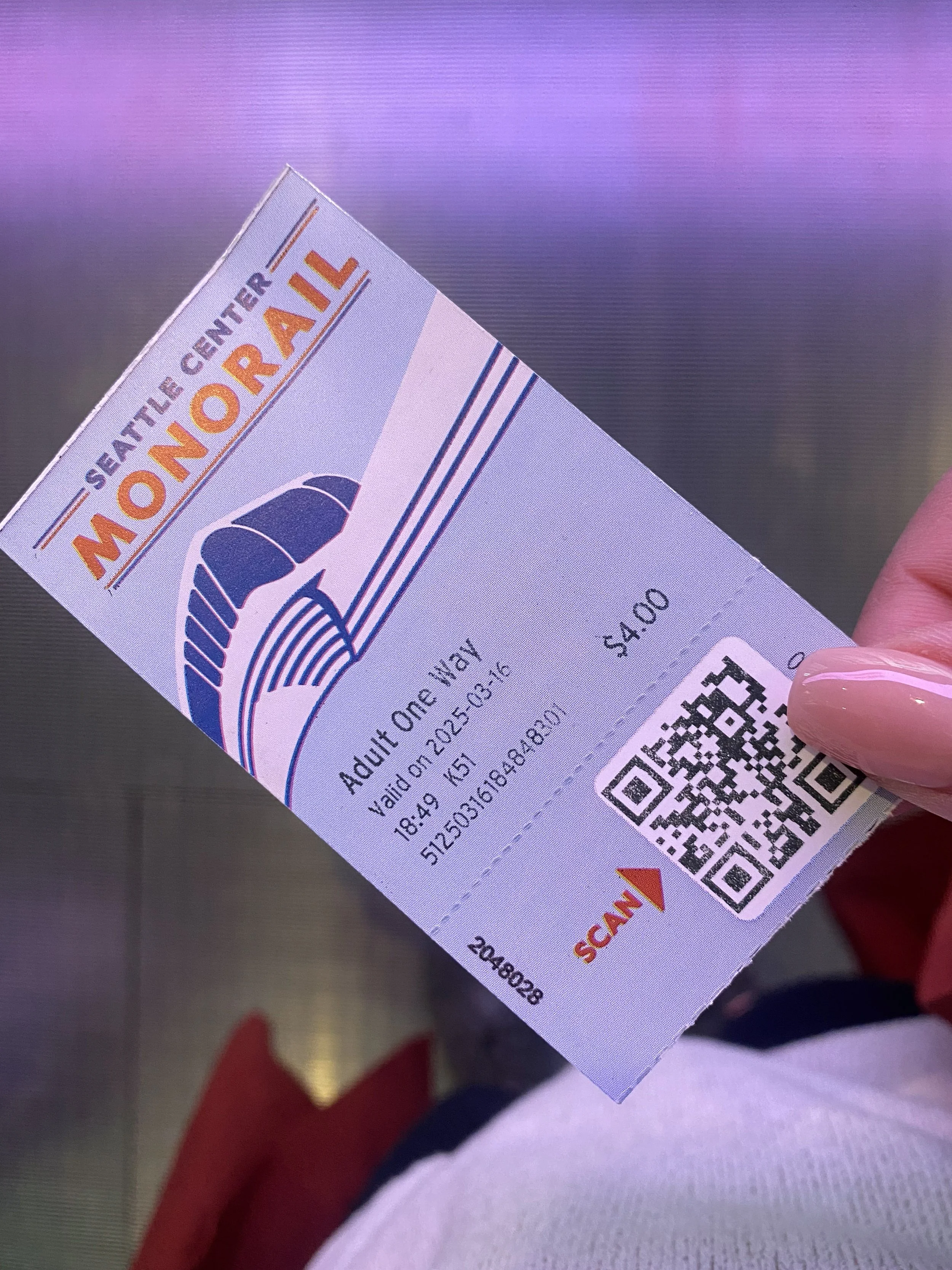 Seattle Center Monorail Ticket