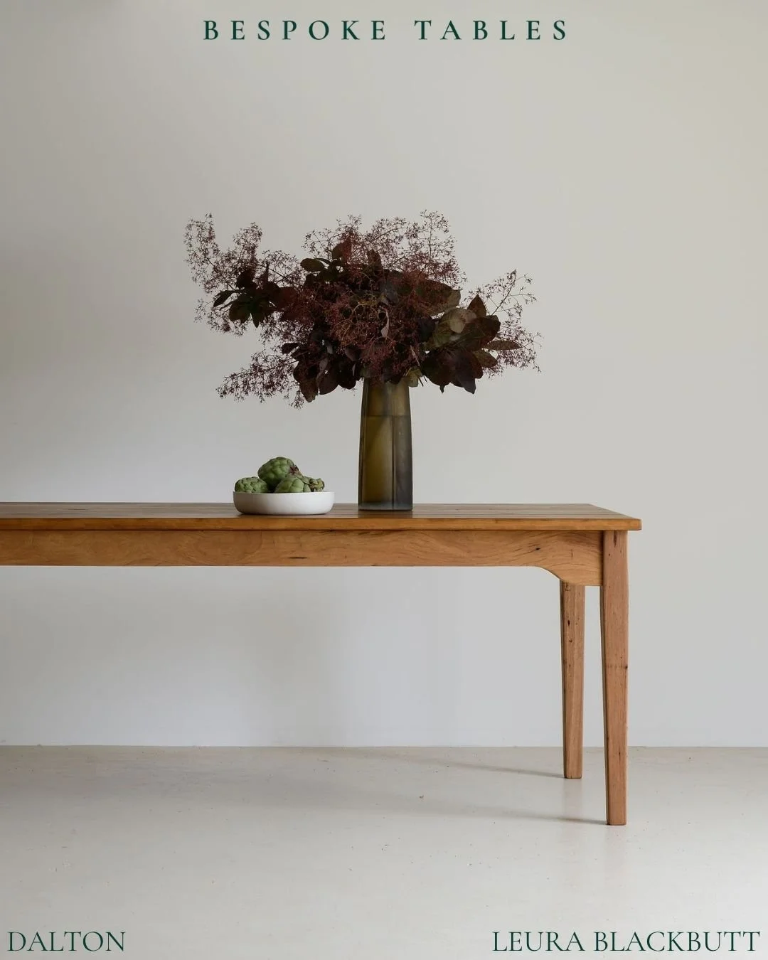 DALTON DINING TABLE | Leura Blackbutt

Introducing our latest Bespoke Table edition our Dalton Mark III. As always, our designs are led by materials with the Dalton crafted from recycled Blackbutt salvaged from a residence in Leura NSW. It brings ear