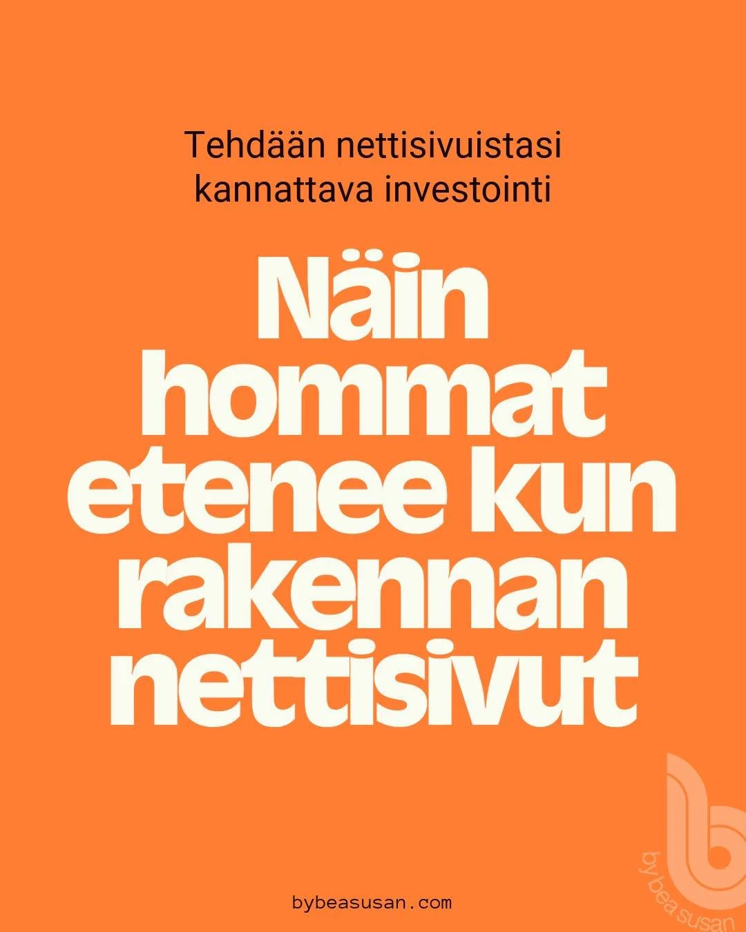 Projektin sulava eteneminen on niin mulle, kuin my&ouml;s mun asiakkaille tosi t&auml;rkeet&auml; 💫

Olen viimeisen 1,5 vuoden aikana tehnyt paljon kehitysty&ouml;t&auml; ty&ouml;vaiheiden hiomiseen.

Haluan, ett&auml; sulla on aina hyv&auml; fiilis