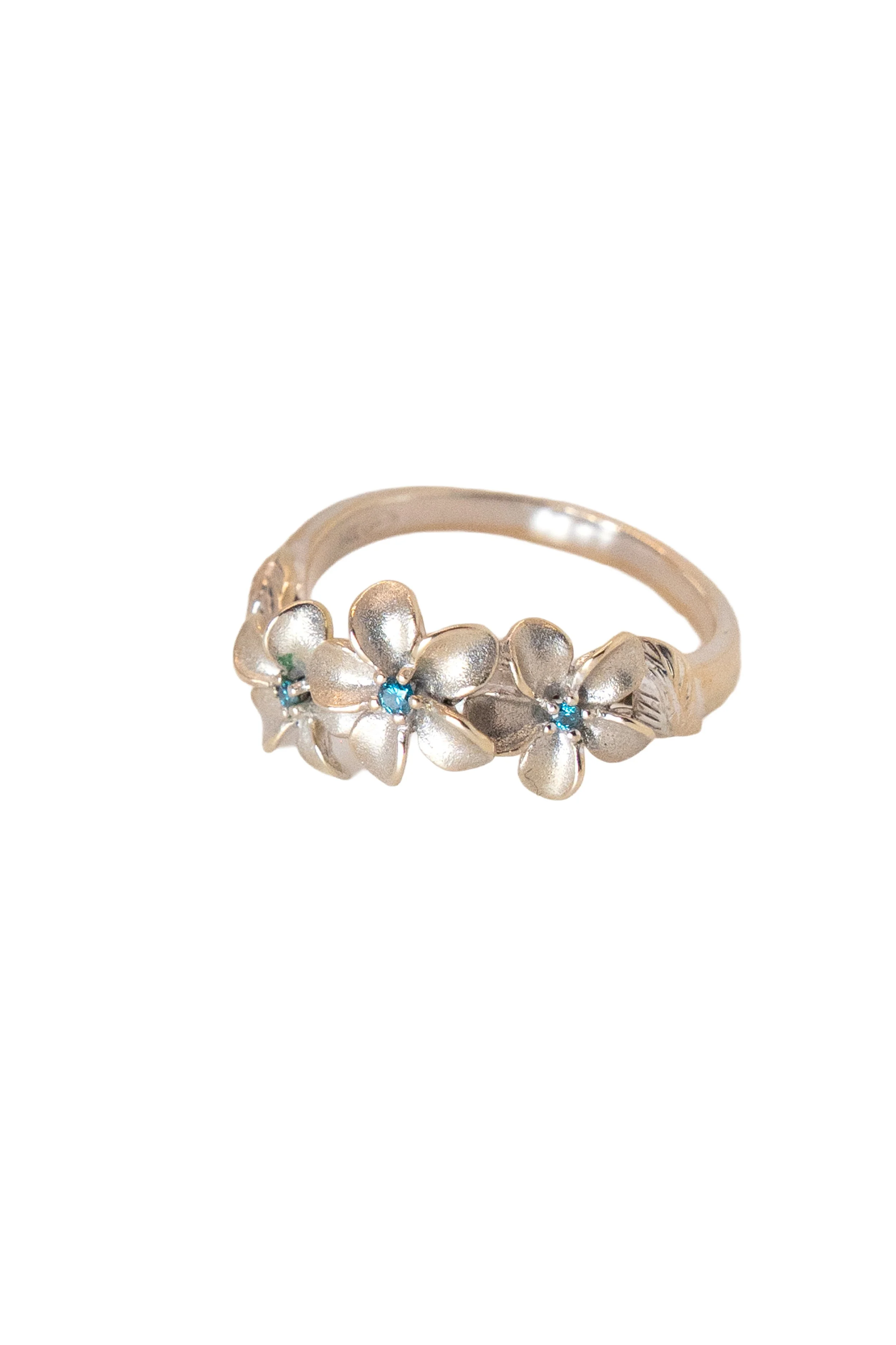 Denny Wong Plumeria Blue Diamond Ring