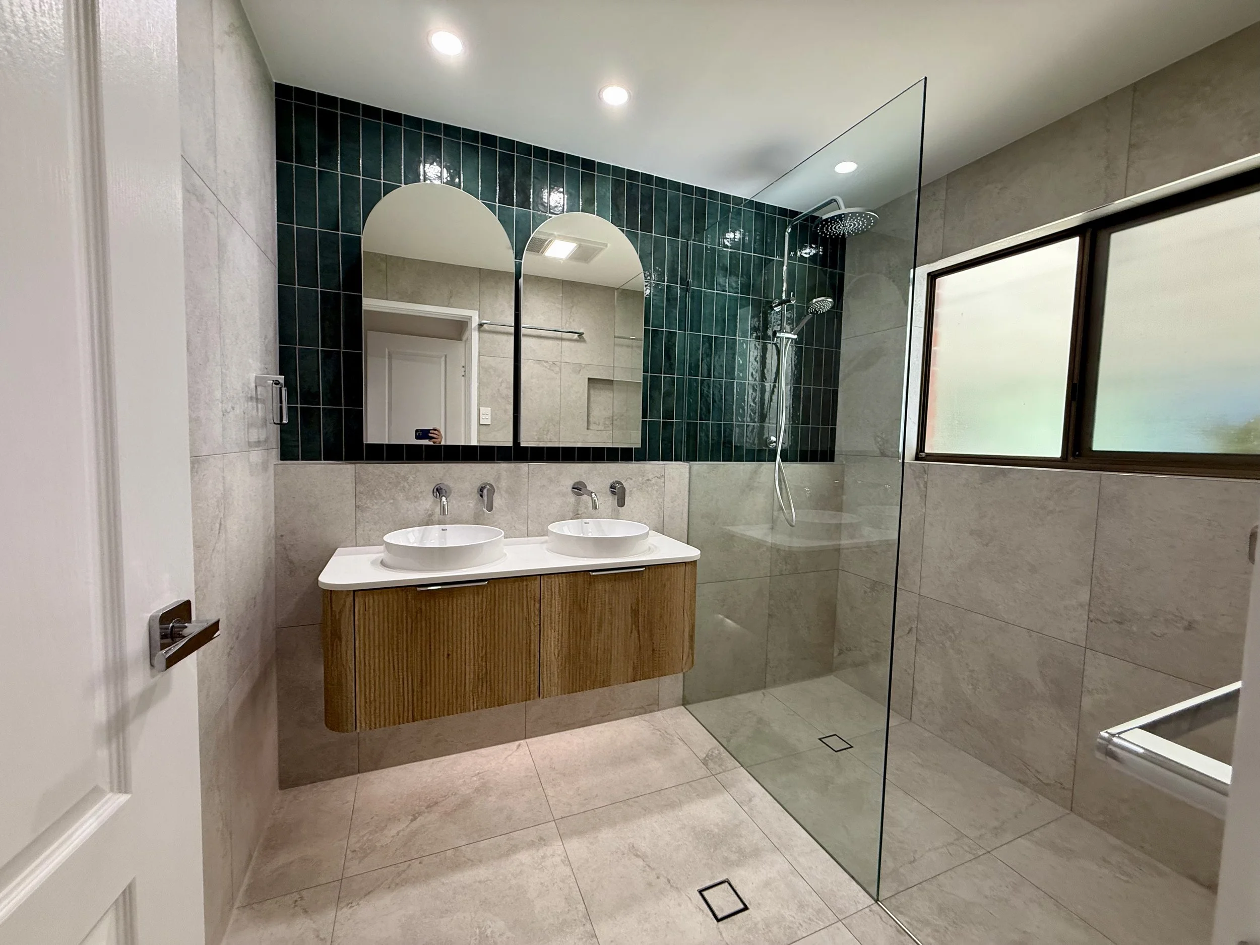 Capalaba twin sink curved vanity