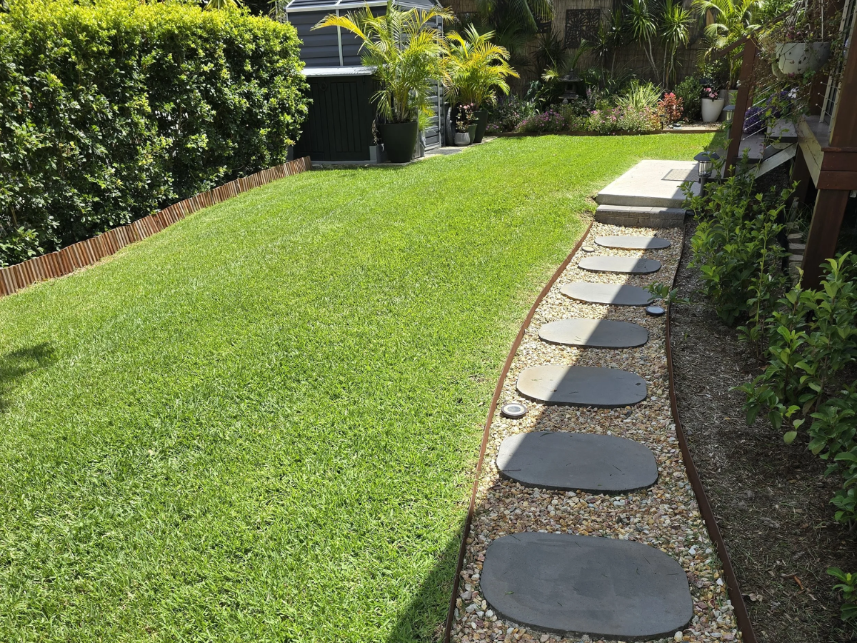 mowing and edging lawns