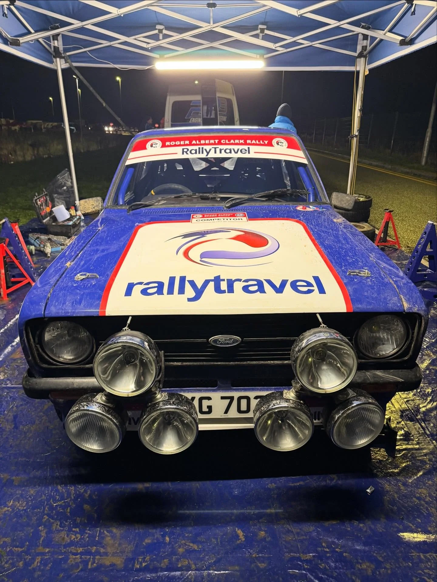 Service after the first loop of the @roger_albert_clark_rally day 4 for @davehutch27 and @_honeydude_ 
#pbengineering #rogeralbertclarkrally #racrally