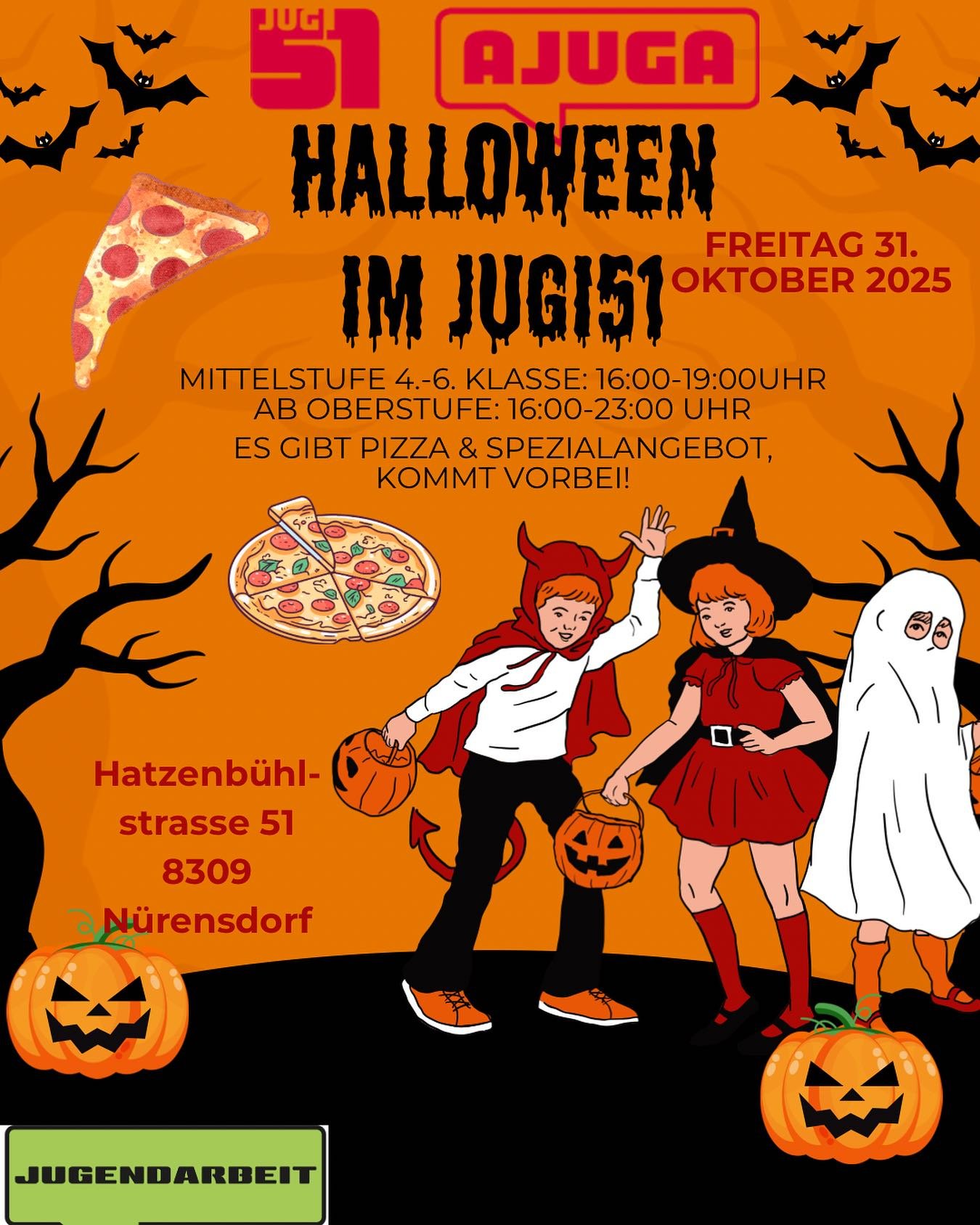 Halloween im Jugi!🎃👻chum verbi! am mittwuch nami ch&ouml;nder scho is Jugi cho zum bastle und dekoriere!
