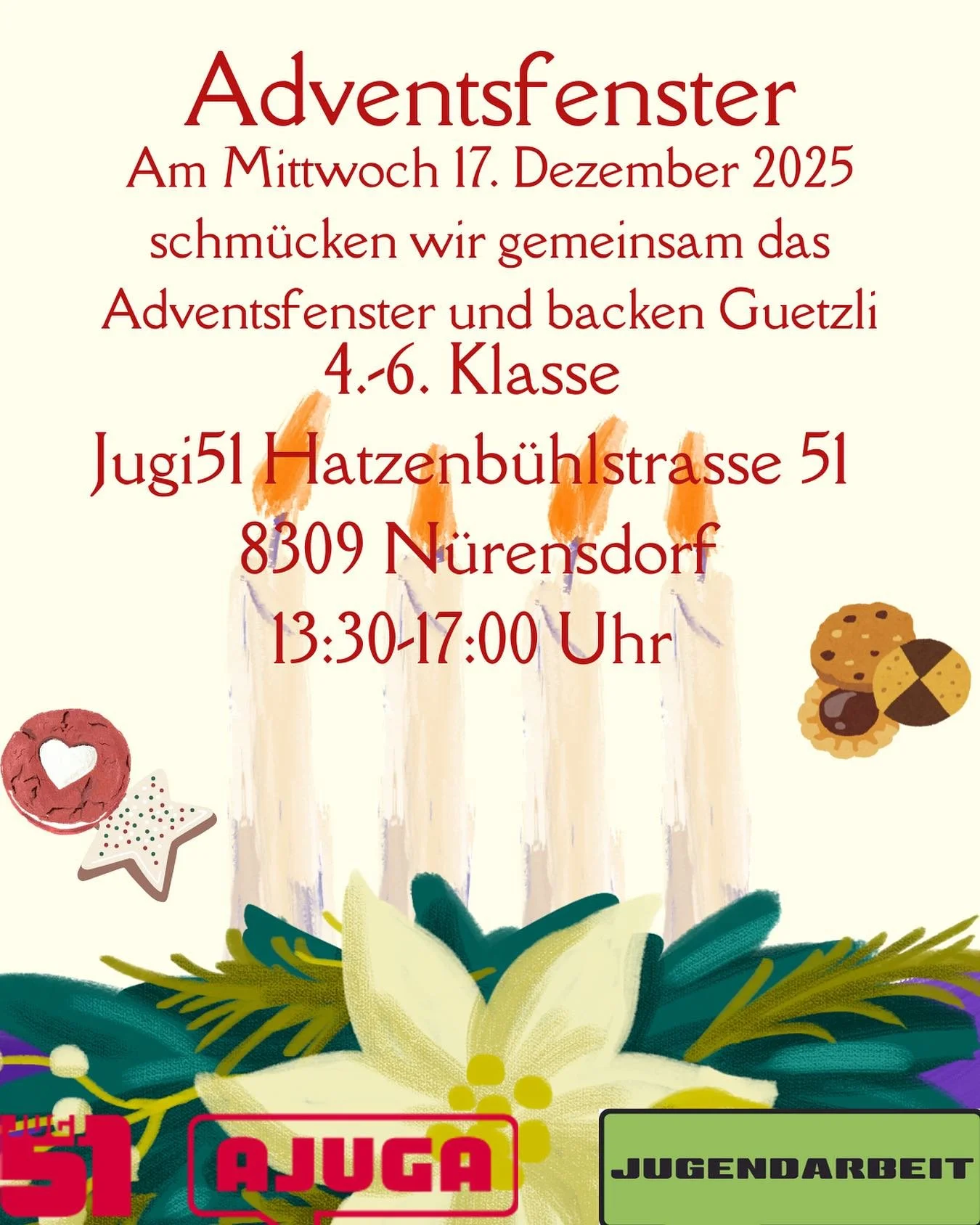 liebe mittelstufen-kids, kommt zum backen und guetzle! #jugi51 #juginueri #jugendarbeitn&uuml;rensdorf