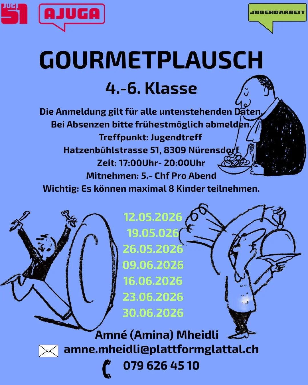 Neui Gourmetplausch date! Nach de fr&uuml;ehlingsferie gahts wieder los 🍽️ 🥣 meldet eu ah🍕