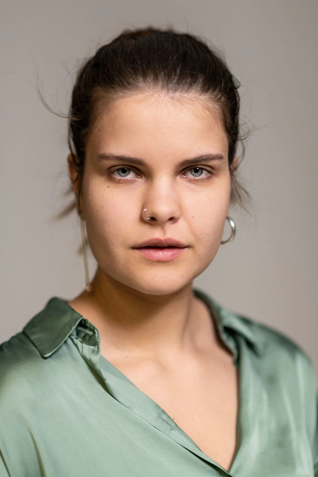 Studio Portrait mit kreativem Licht, Nahaufnahme 