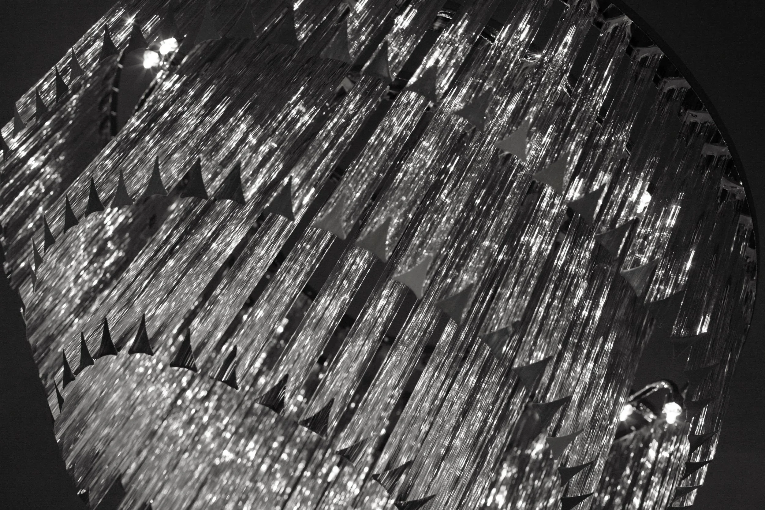 Moulded glass and metal chandelier