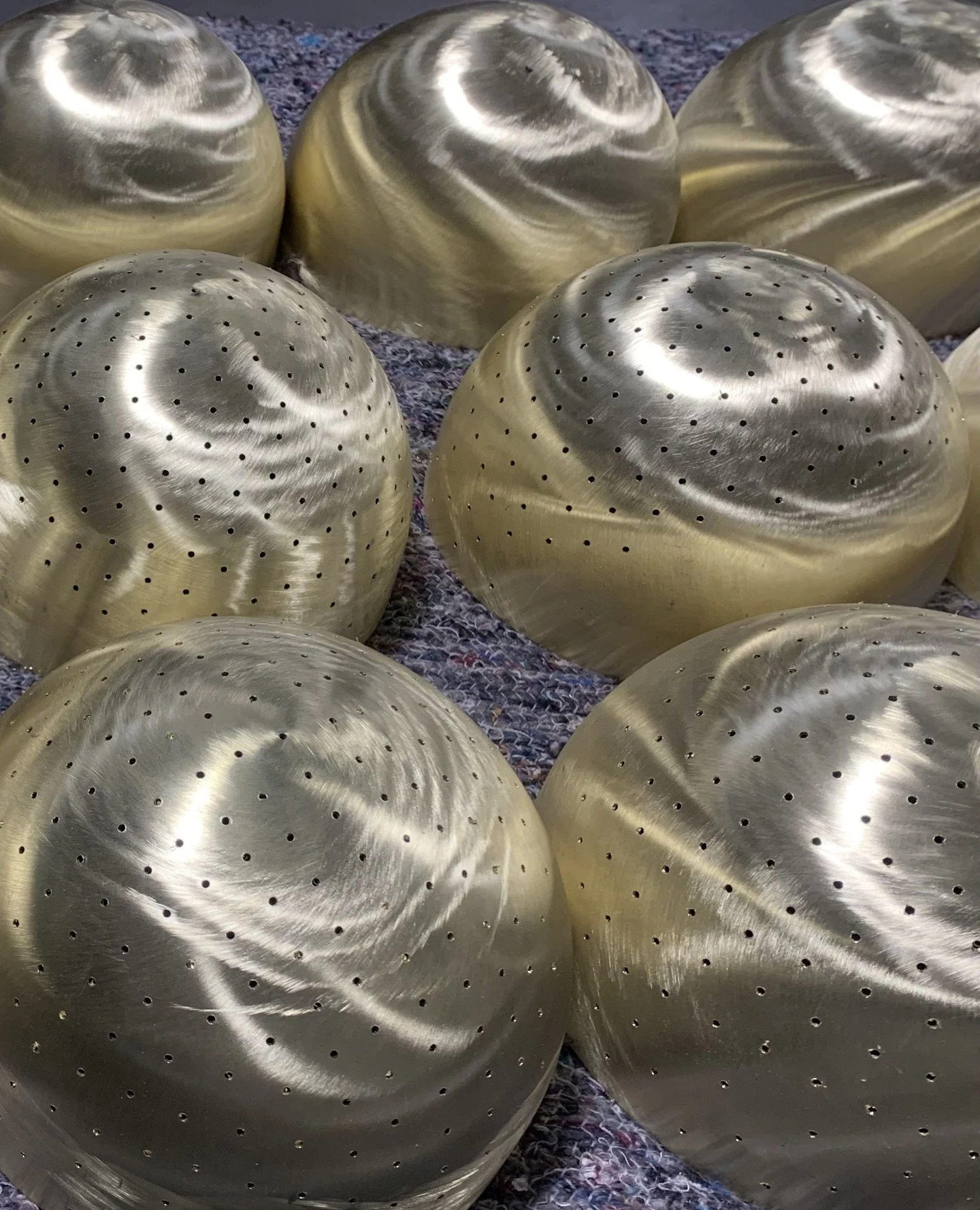 Christmas baubles?  No!⁠
⁠
Component parts for some fabulous brass wall lights we produced for the globally recognised interior design company - Peter Mikic Studio @petermikic.⁠
⁠
⁠