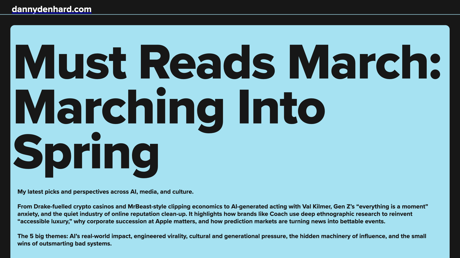 March Must Reads Newsletter