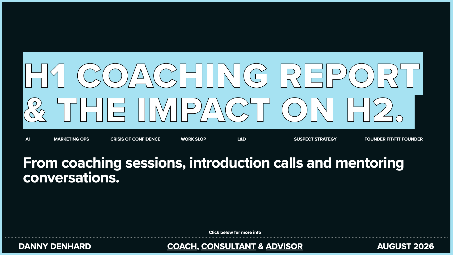 H1 COACHING REPORT &amp; THE IMPACT ON H2