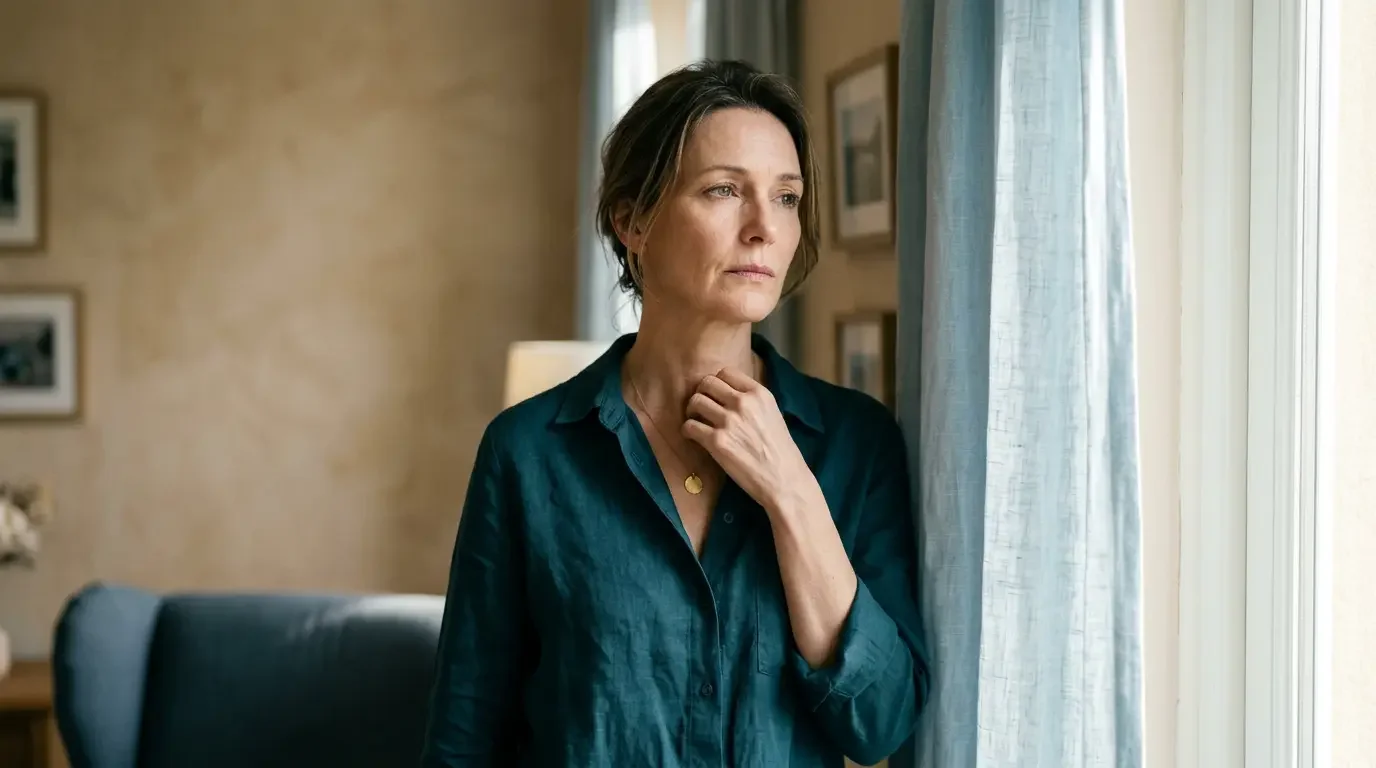 Woman in her forties weighing thyroid and perimenopause symptoms, Concierge Medicine of Westlake