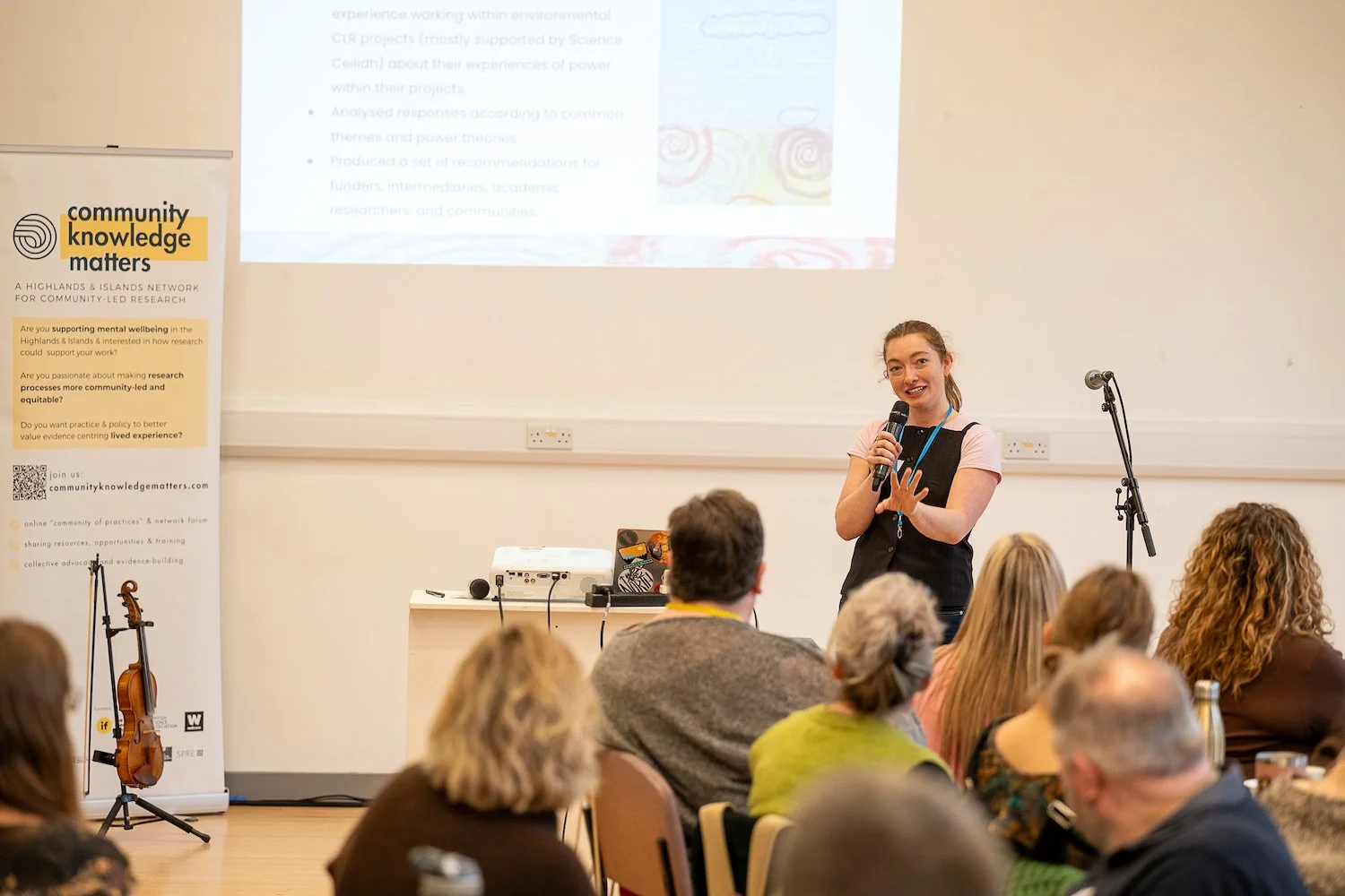 Community Knowledge Matters Gathering, Presentation “Exploring Experiences of Power in Community-Led Research” - Image Credit Alexander Williamson.