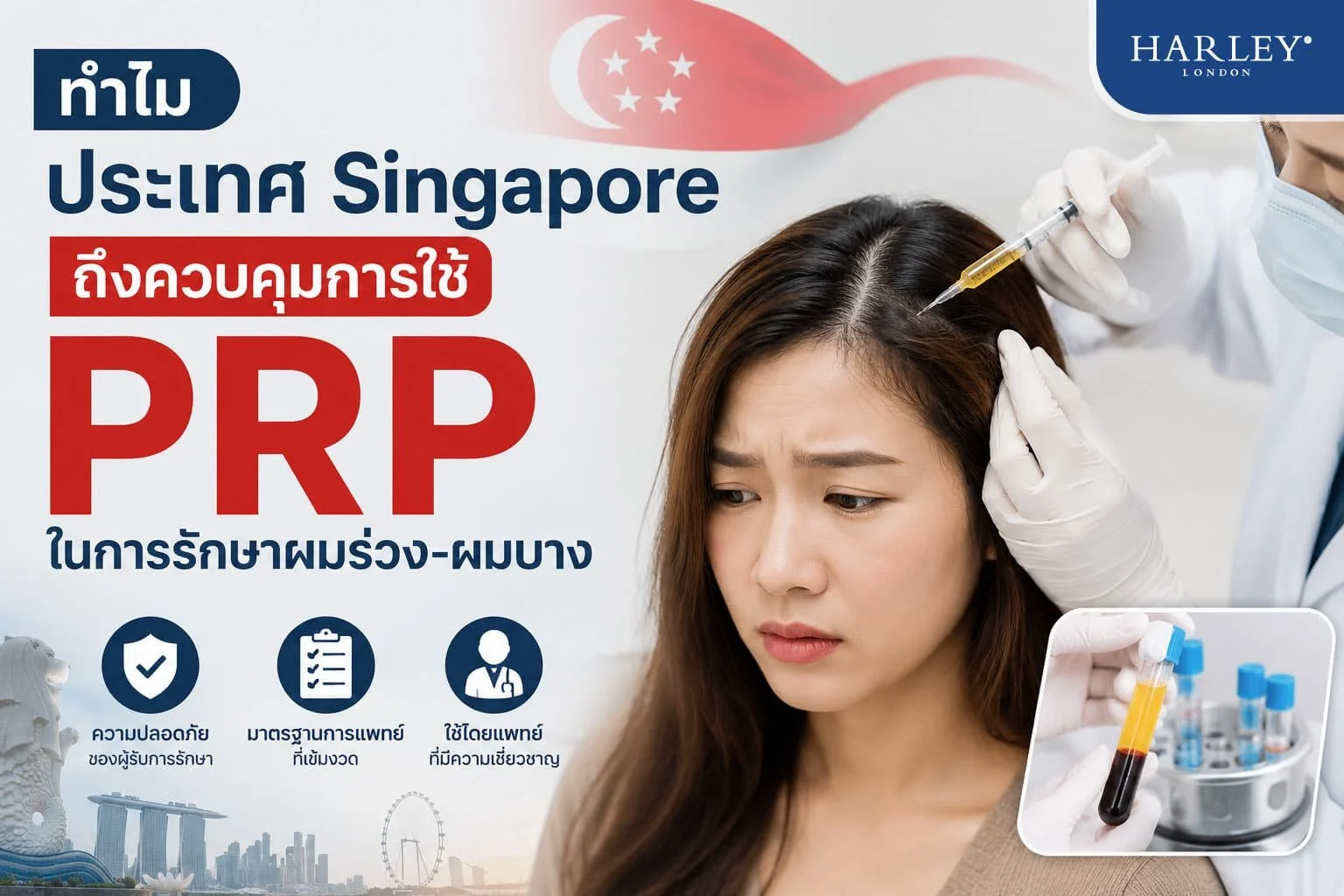 ความจริงของ PRP รักษาผมร่วง: ทำไมสิงคโปร์ถึงควบคุมการใช้ PRP (Platelet-Rich Plasma) พลาสม่าเกล็ดเลือดเข้มข้นในการรักษา ผมร่วง-ผมบาง ปลูกผม อย่างเข้มงวด?