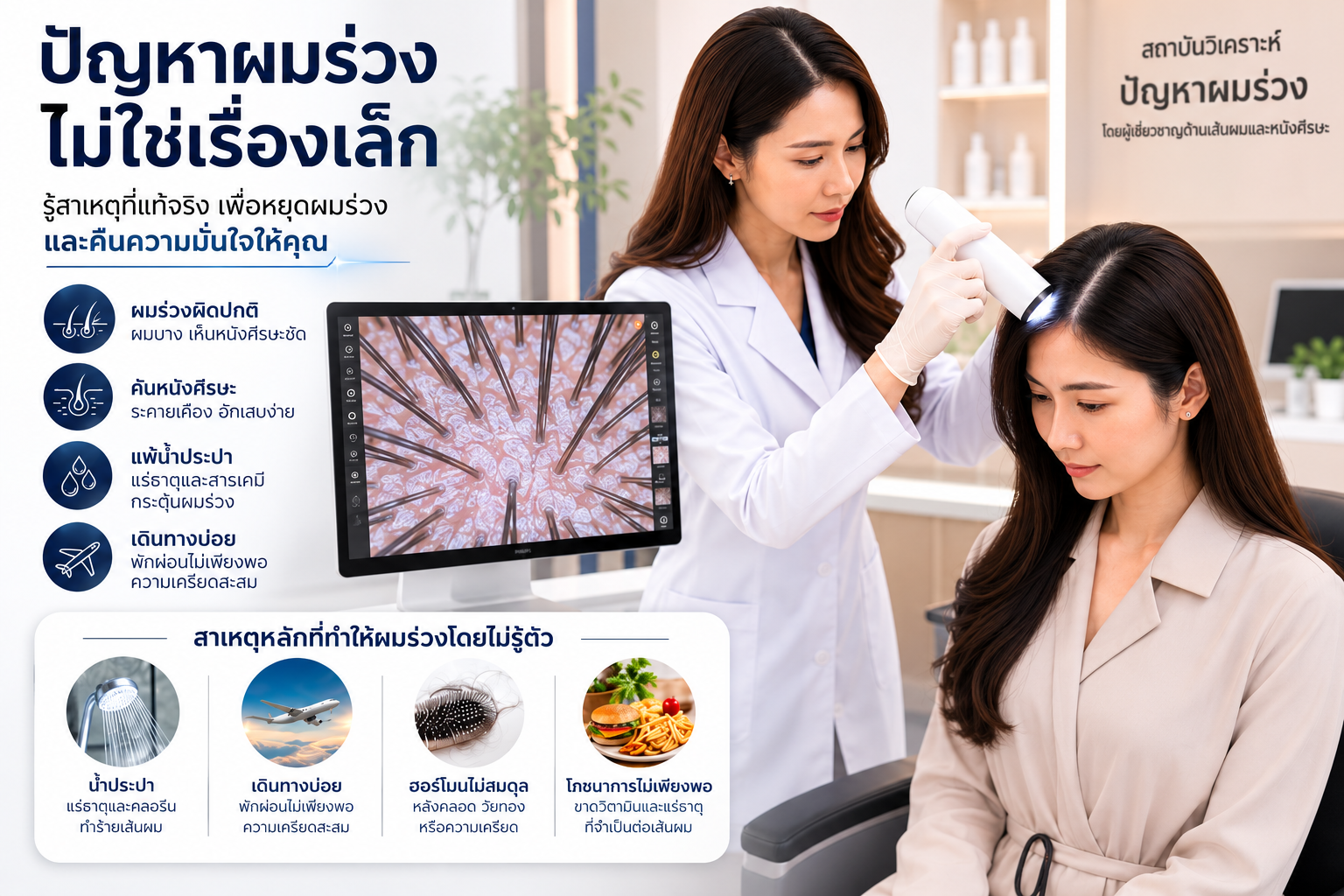 ปัญหาผมร่วง 2026: เมื่อ “น้ำประปา” และ “สารเคมี” ทำร้ายรากผม... ทำไมการซื้อแชมพูหรือยากินเองอาจยิ่งทำให้ผมบางกว่าเดิม?