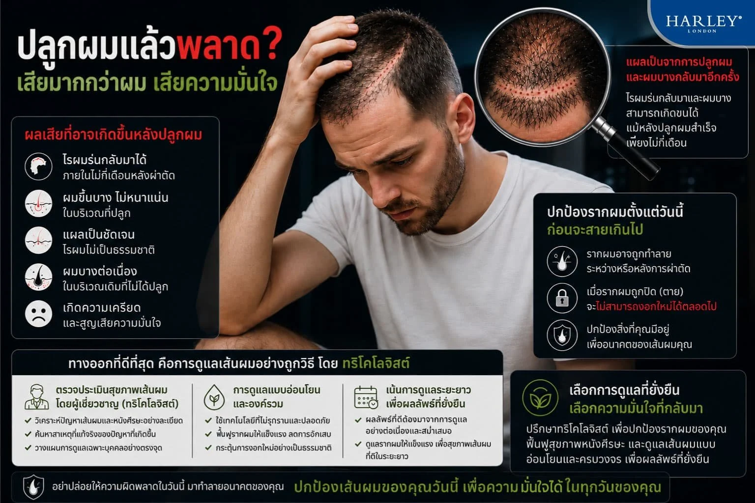 ปัญหาปลูกผมพัง? ความจริงทางวิทยาศาสตร์ล่าสุดเกี่ยวกับภาวะแทรกซ้อนและความล้มเหลวของการปลูกผม