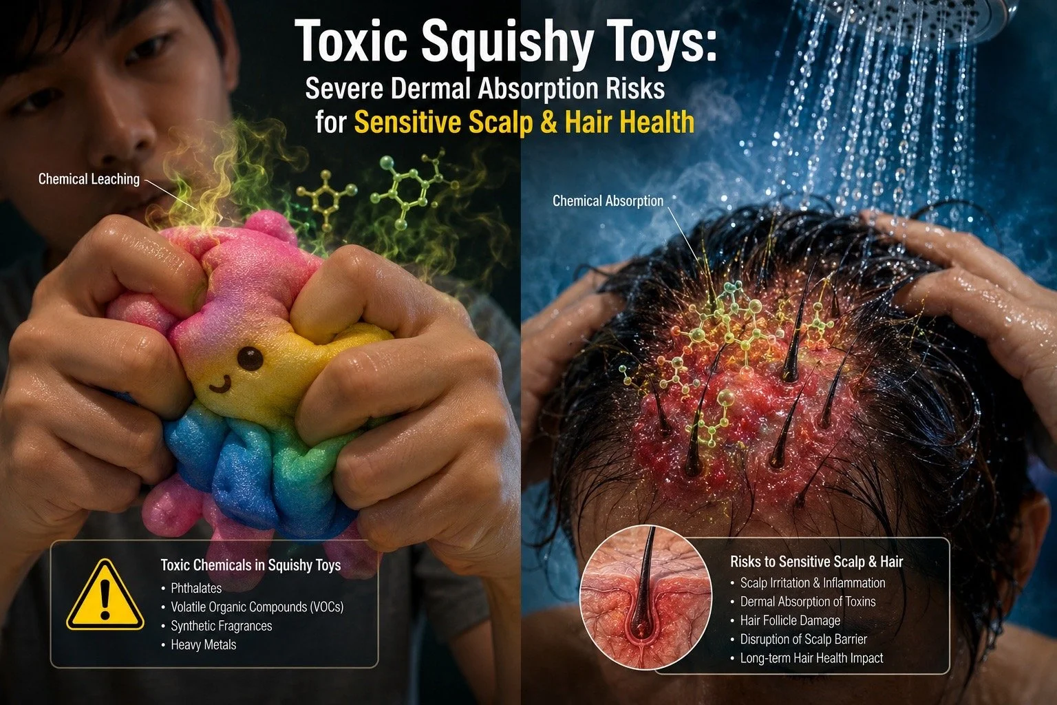 Toxic Squishy Toys: Severe Dermal Absorption Risks for Sensitive Scalp &amp; Hair Health