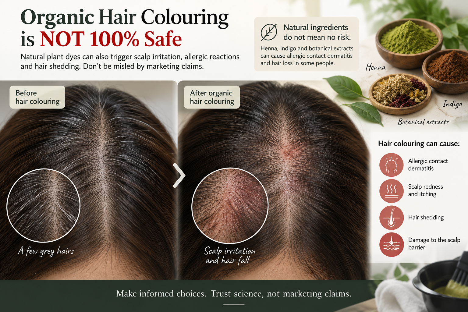 What is Organic Hair Colouring? The Truth About Hair Loss, Scalp Allergies, and Natural Dyes