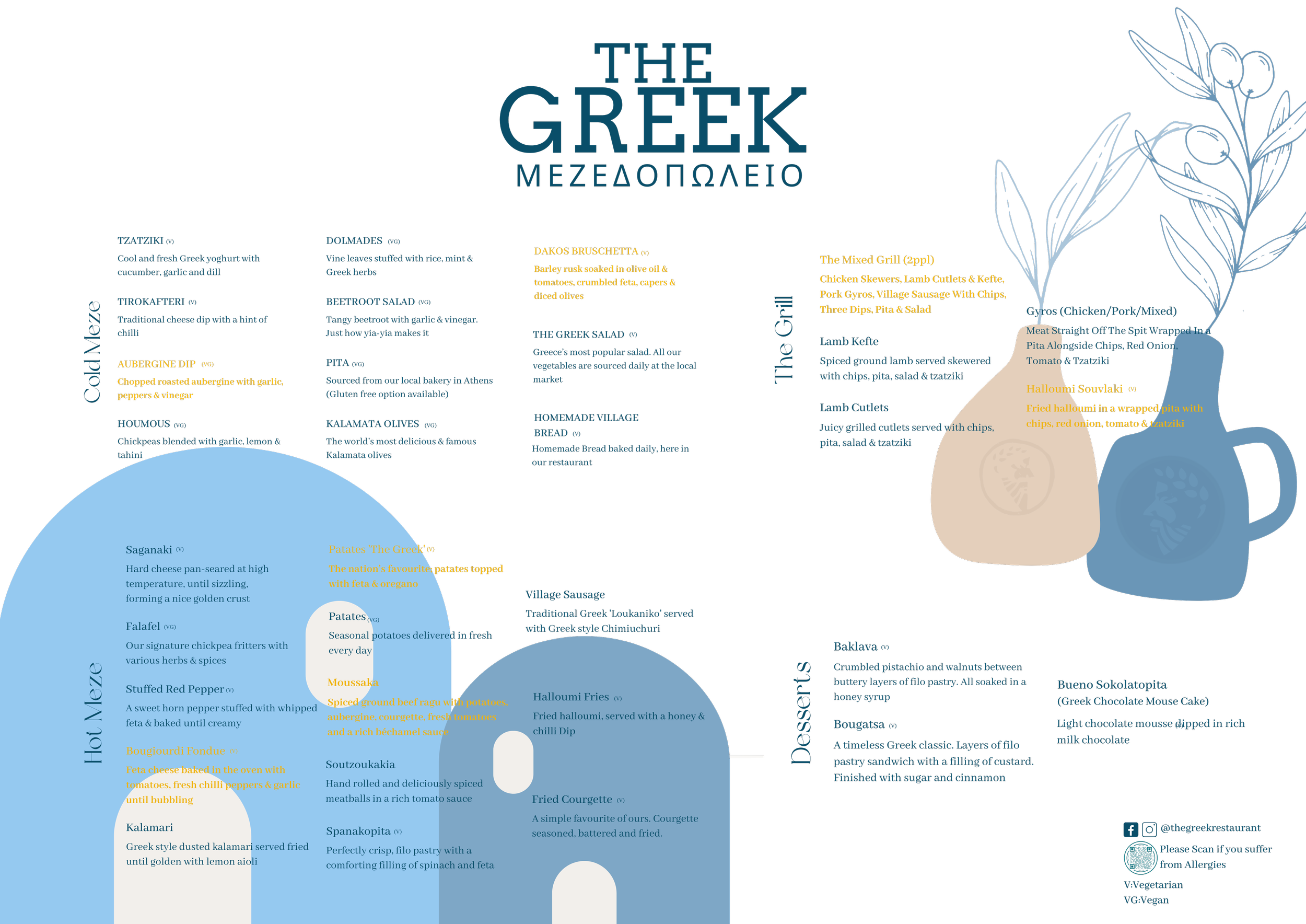 OUR MENU — The Greek Restaurant