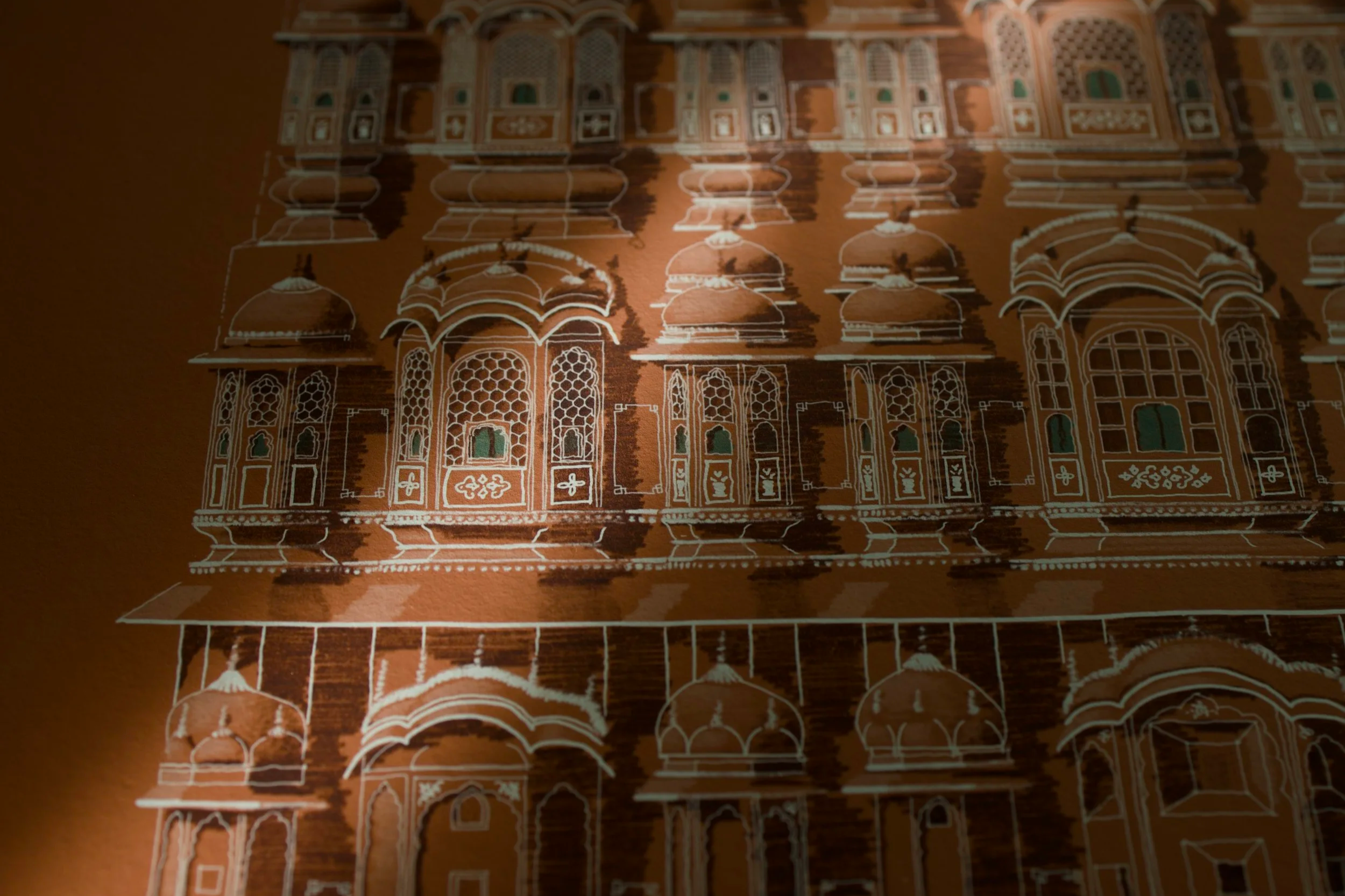 Close Detail Hawa Mahal Hand Drawing, Palace of Winds, Jaipur.png