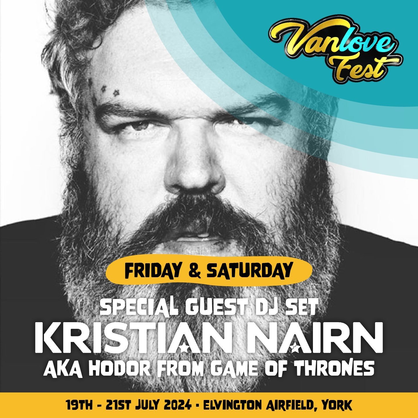 Yep, you heard right!

@Kristiannairn famously known and adored as Hodor in Game Of Thrones, has just joined our AWESOME lineup for Vanlove Fest 2024! 

He&rsquo;ll be joining us for not one but TWO nights, with an energy-pumped set on Friday night t