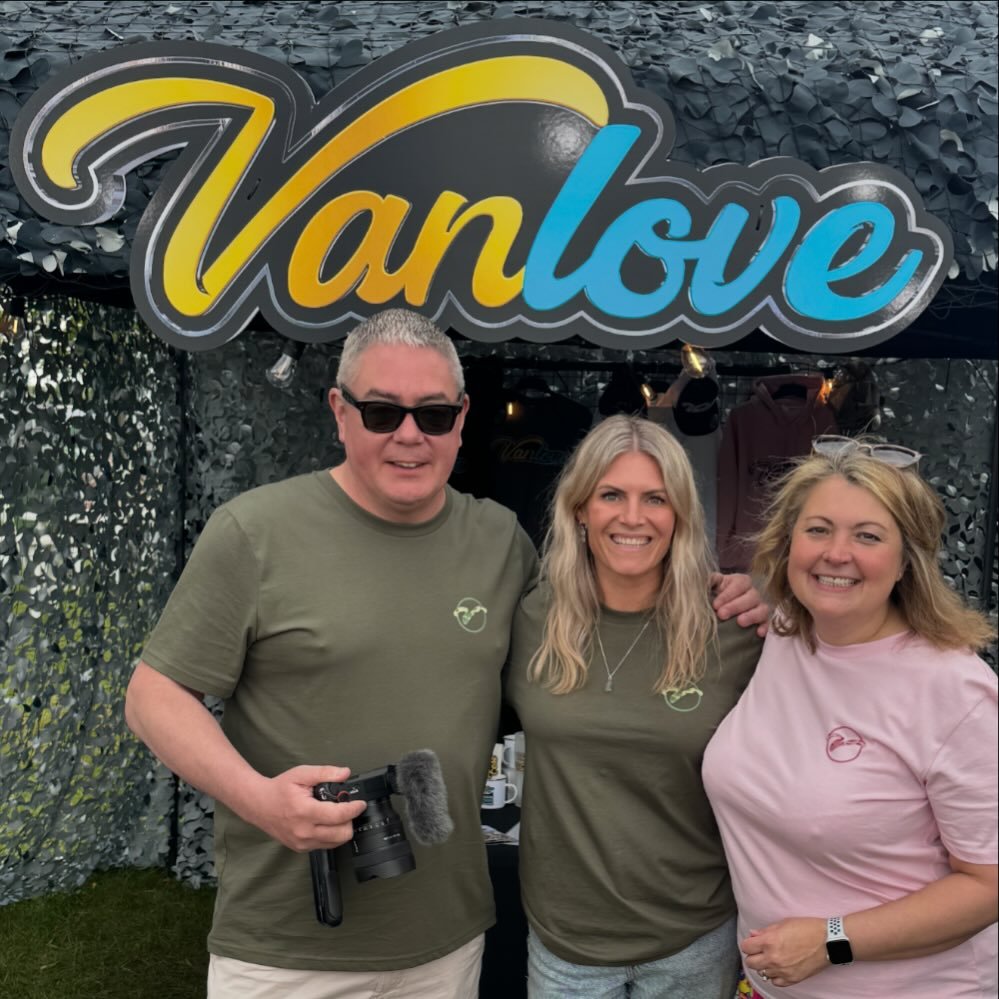 SO MUCH FUN 🚐❤️ Great weekend at @campervancampout, especially hanging out with the lovely @roaming_radfords rocking the new @vanlovefest &lsquo;Adventure Edition&rsquo; apparel - available online very soon! 

#vanfriends #vanlove #vanlovefest #roam