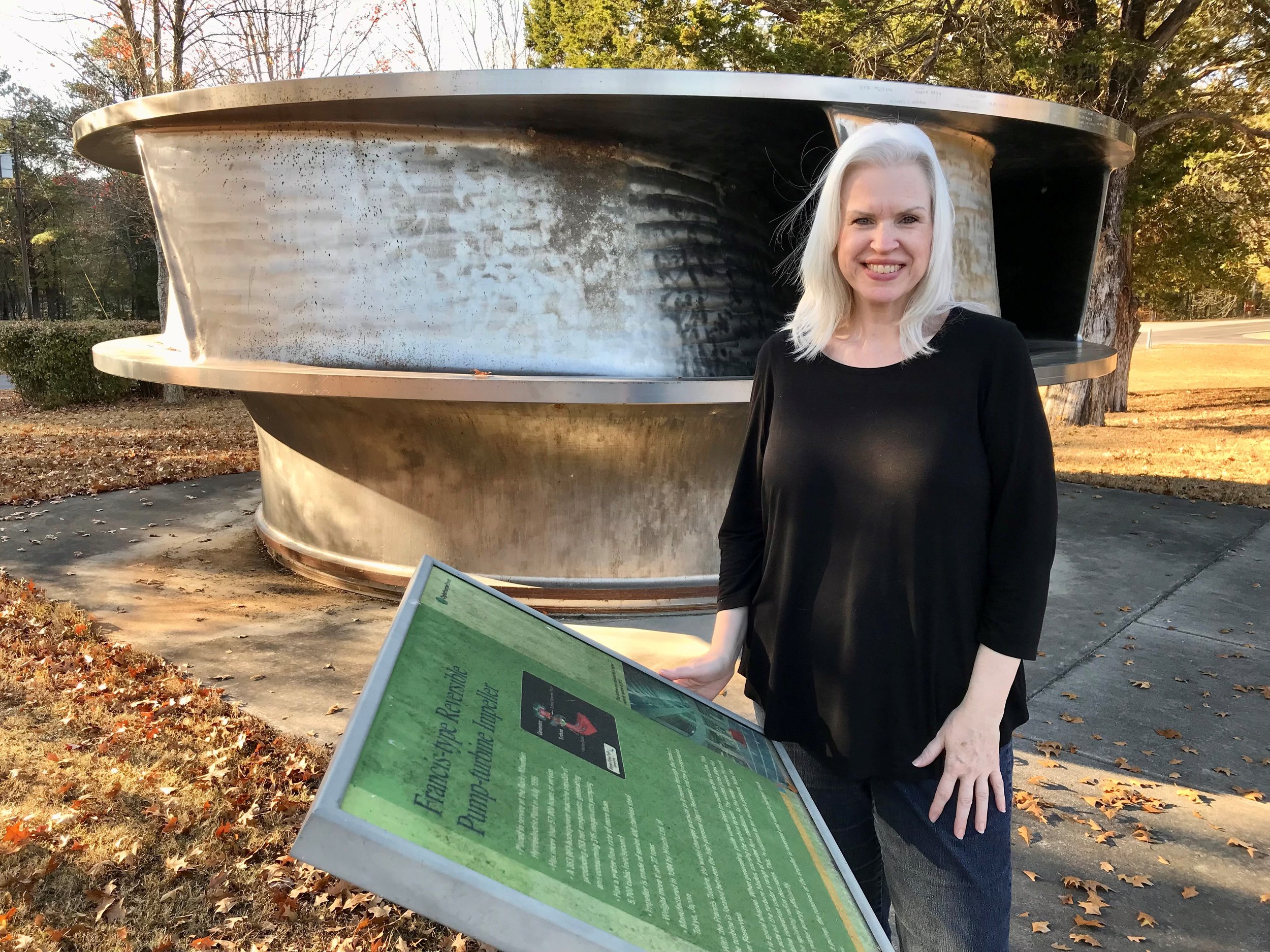 Kathy with turbine at Rocky.jpg
