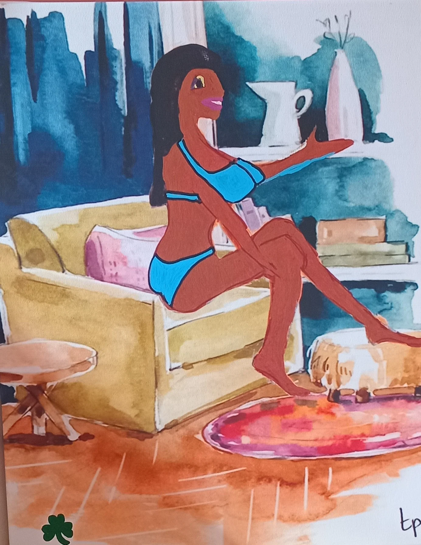 Bare on the chair