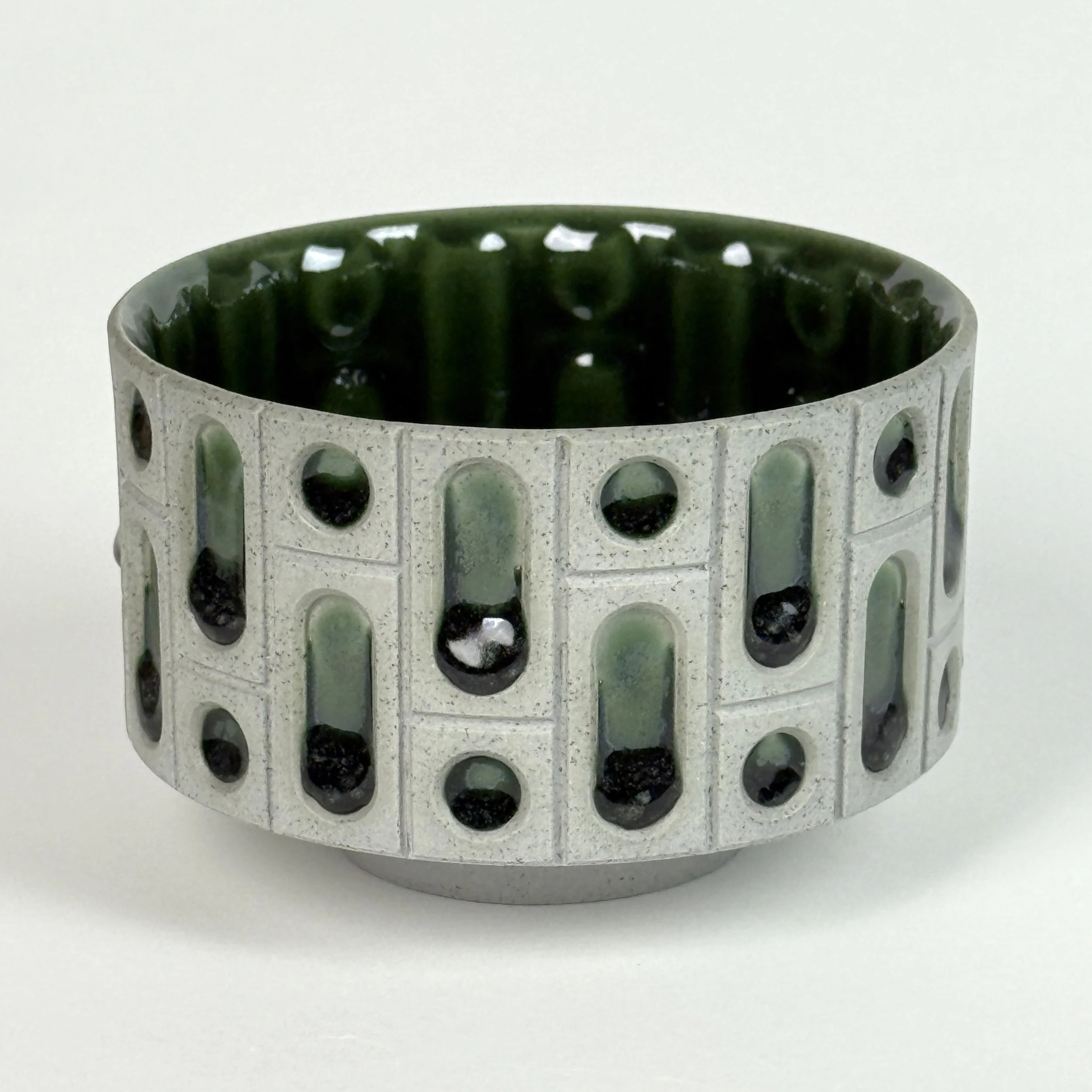 Green Brutalist Matcha Cup (Studio seconds)