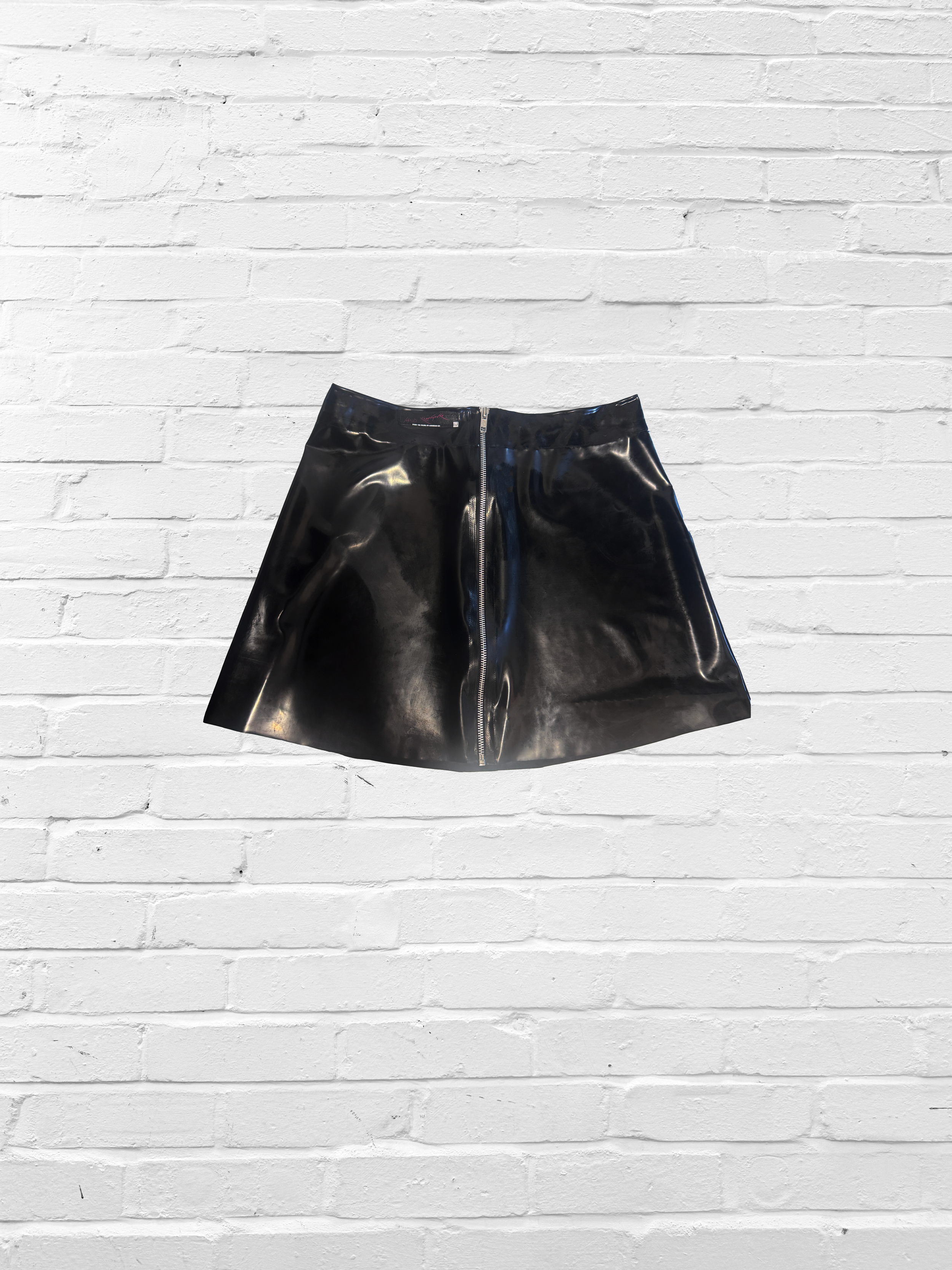 Prey '26 Black Latex A-Line Mini Skirt