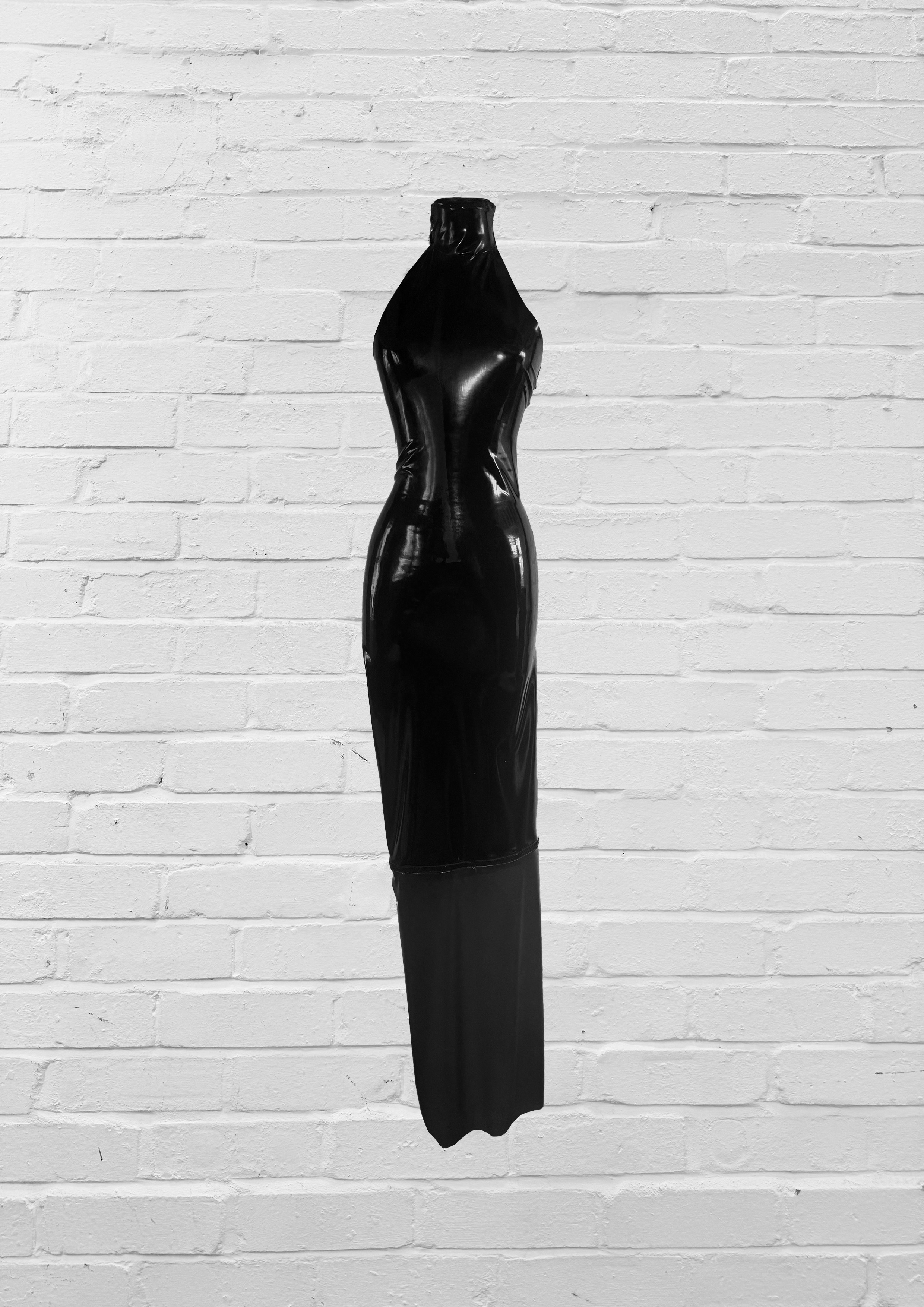 Prey '26 fluid black latex gown