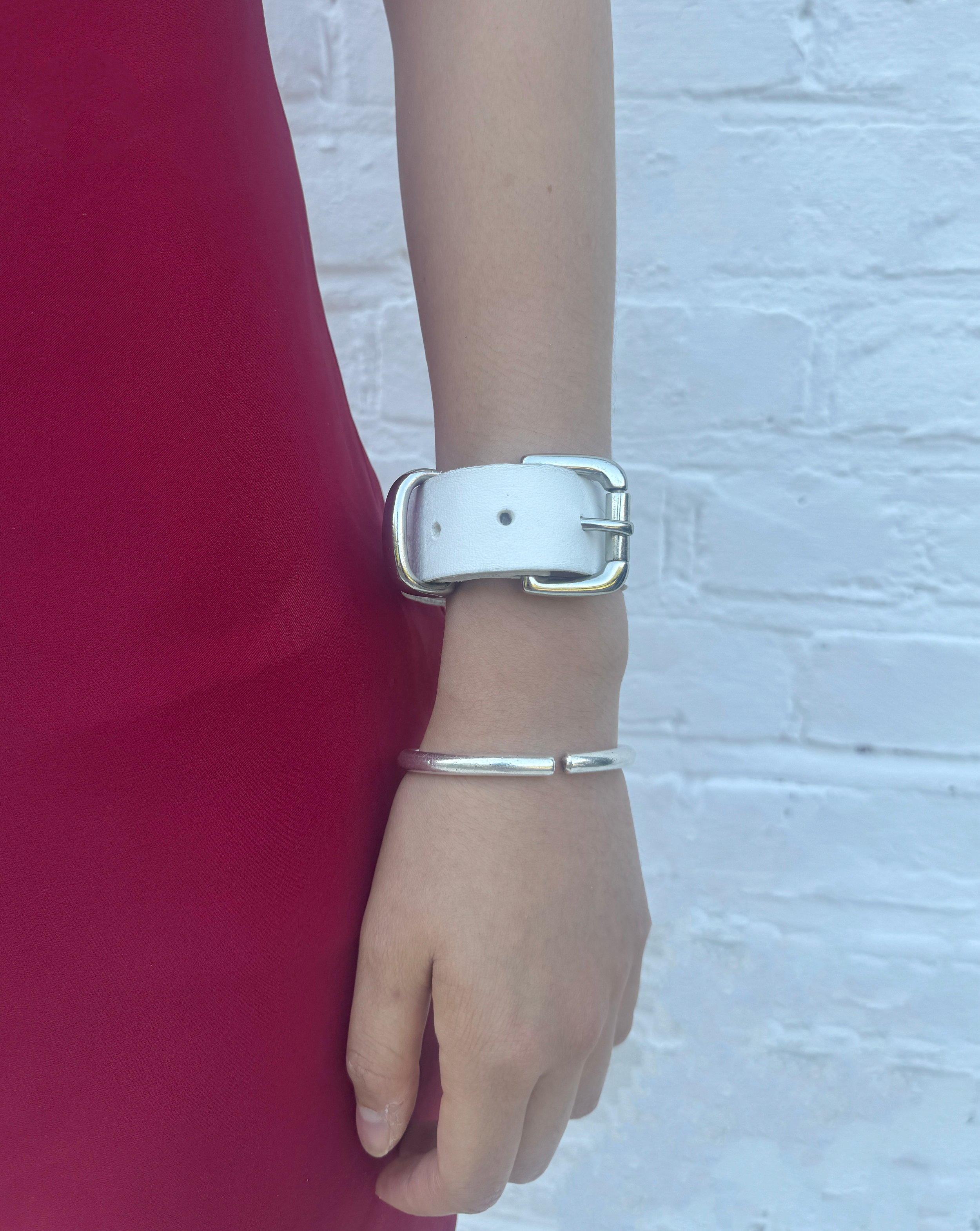 Prey ‘26 Precision White Leather Bracelet Belt 2.5CM