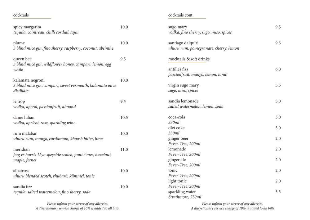 Mice Tea Menu Menu — Three Blind Mice