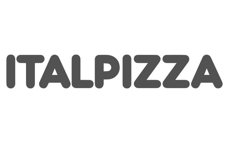 Logo mit dem Text 'ITALPIZZA' in großen, schwarzen Buchstaben auf weißem Hintergrund.