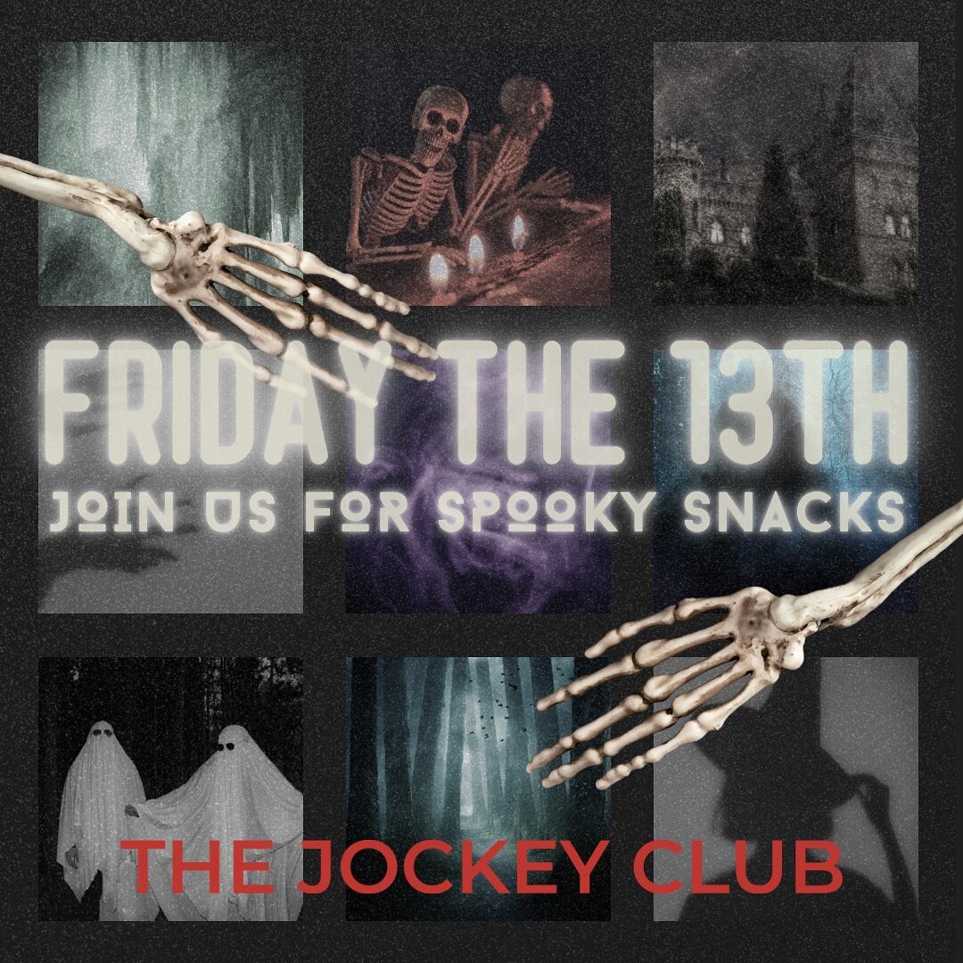 It&rsquo;s Friday the 13th this weekend and we are feeling it at the Jockey! 💀We have a limited edition cocktail, the Apple Cider Amaretto Sour 🍎🍋🍏We&rsquo;ll also have an assortment of spooky snacks out for you to enjoy all evening! 

#fridaythe