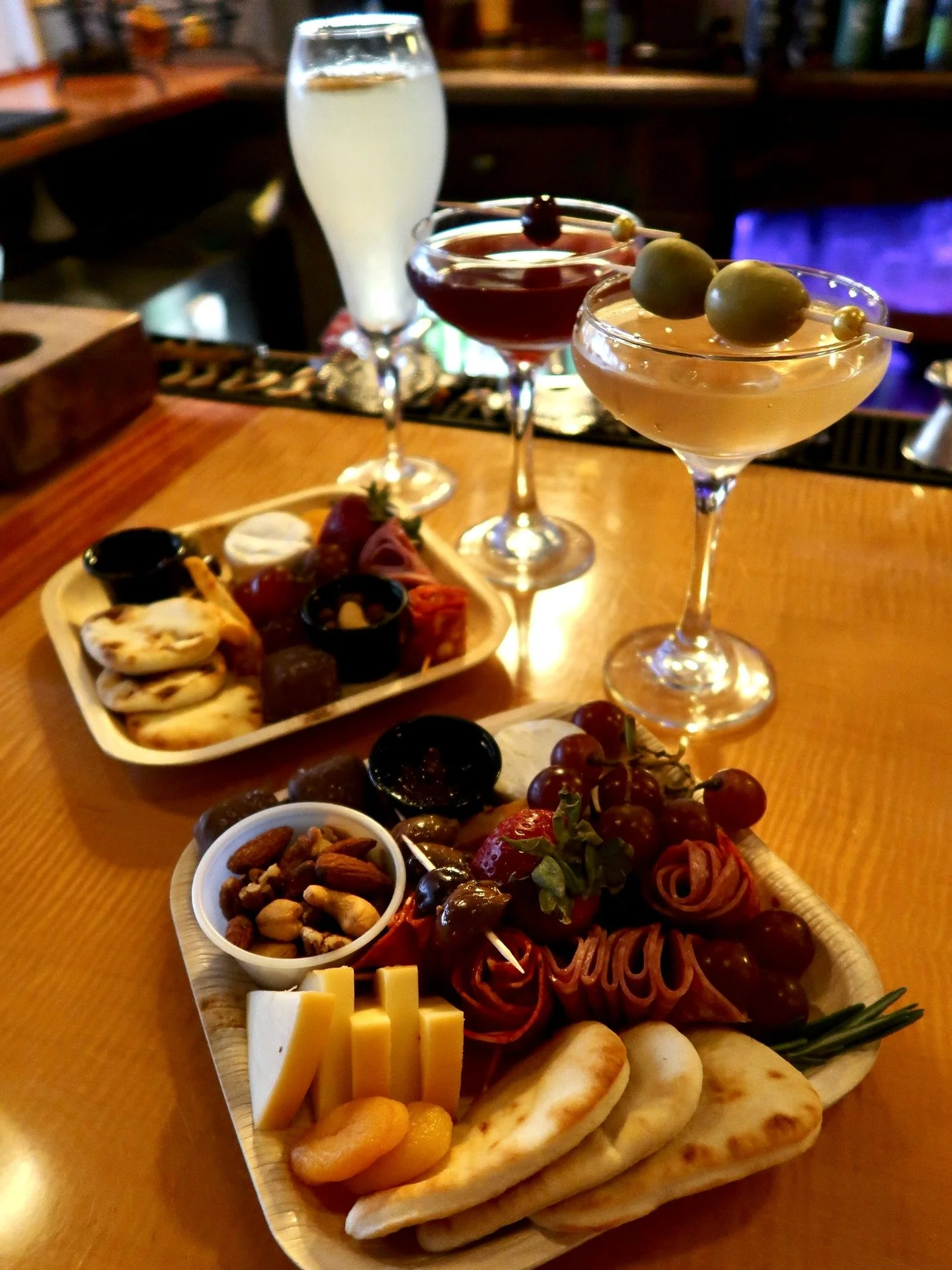 Rainy weather calls for charcuterie boards and a dirty martini🍸 Use the weather as an excuse to warm up inside our cozy bar, catch up with some old friends, and share a charcuterie board here at The Jockey Club🏇 

Our charcuterie boards are brought