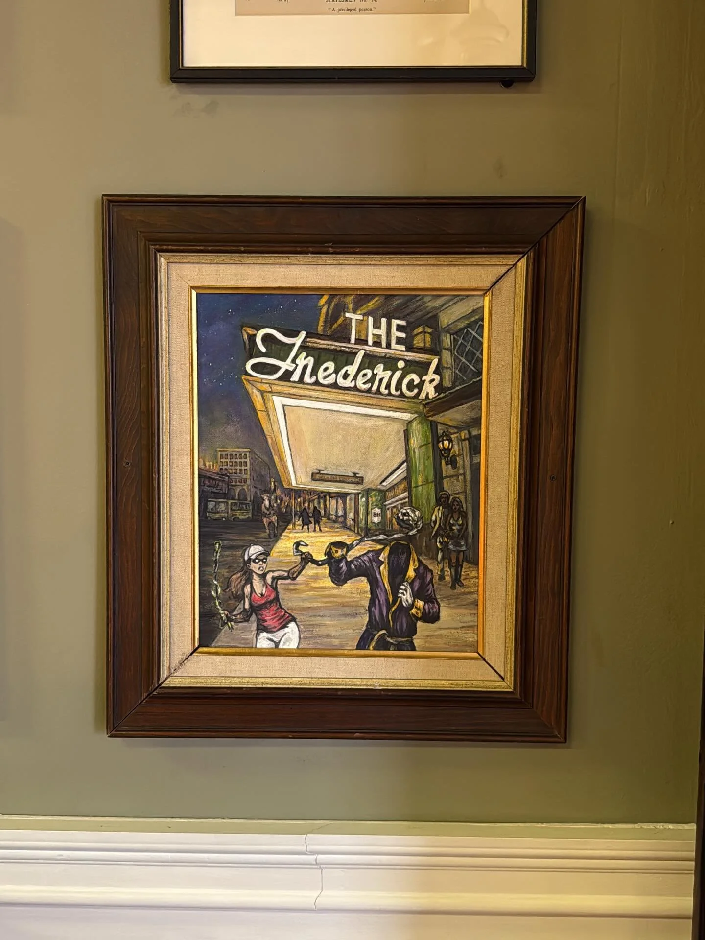 A very special addition to the iconic wall at the Jockey today- &ldquo;Jockey Girl and the Invisible Man&rdquo;by a very talented friend @williamhill0077. We are absolutely thrilled to showcase this hometown work to our patrons! 

#localart #localart