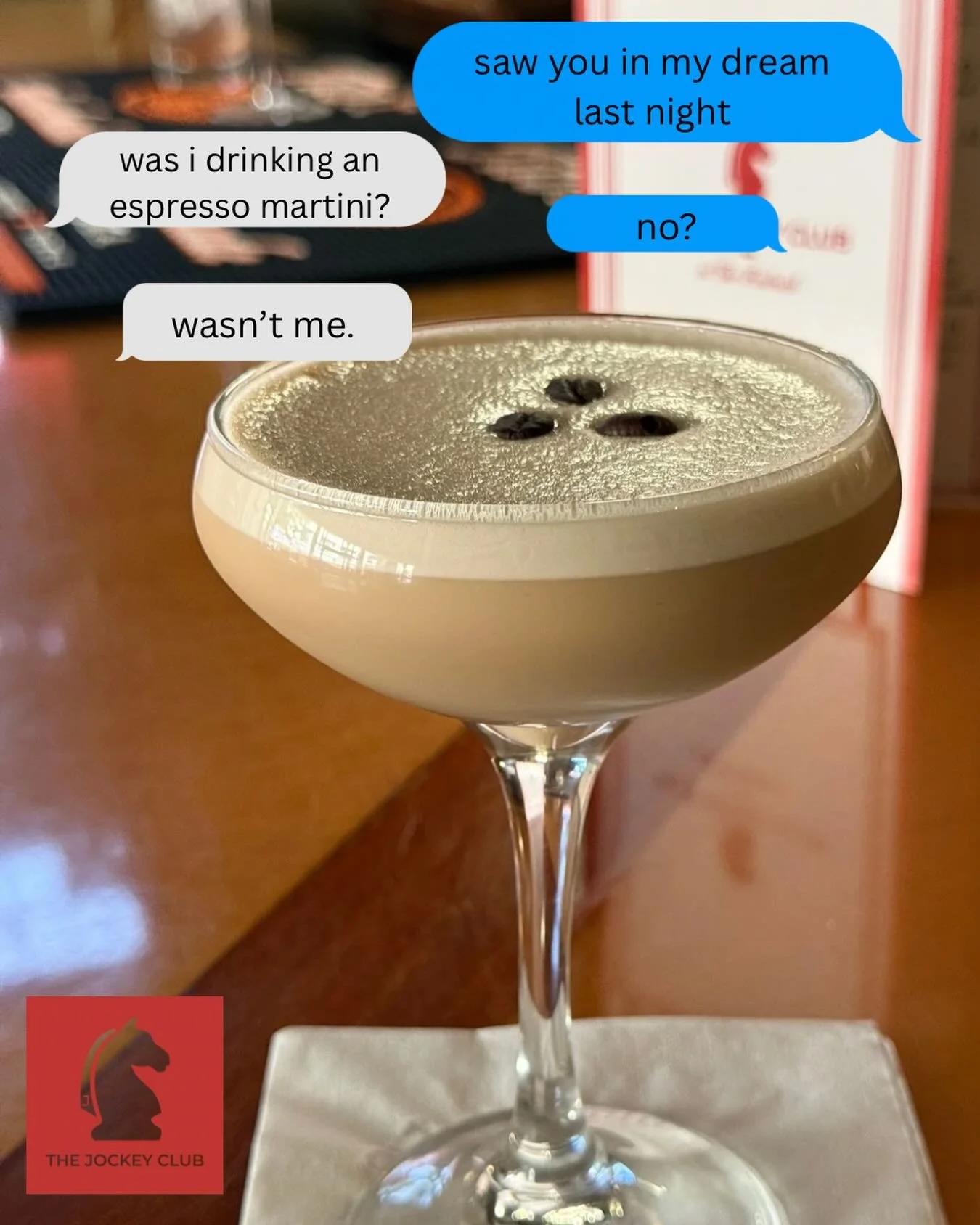 Couldn&rsquo;t have been me 🙂&zwj;&harr;️

See you at the Jockey- 5pm! 🍸
